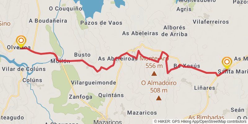 Camino de Santiago Francés stage 42 Map