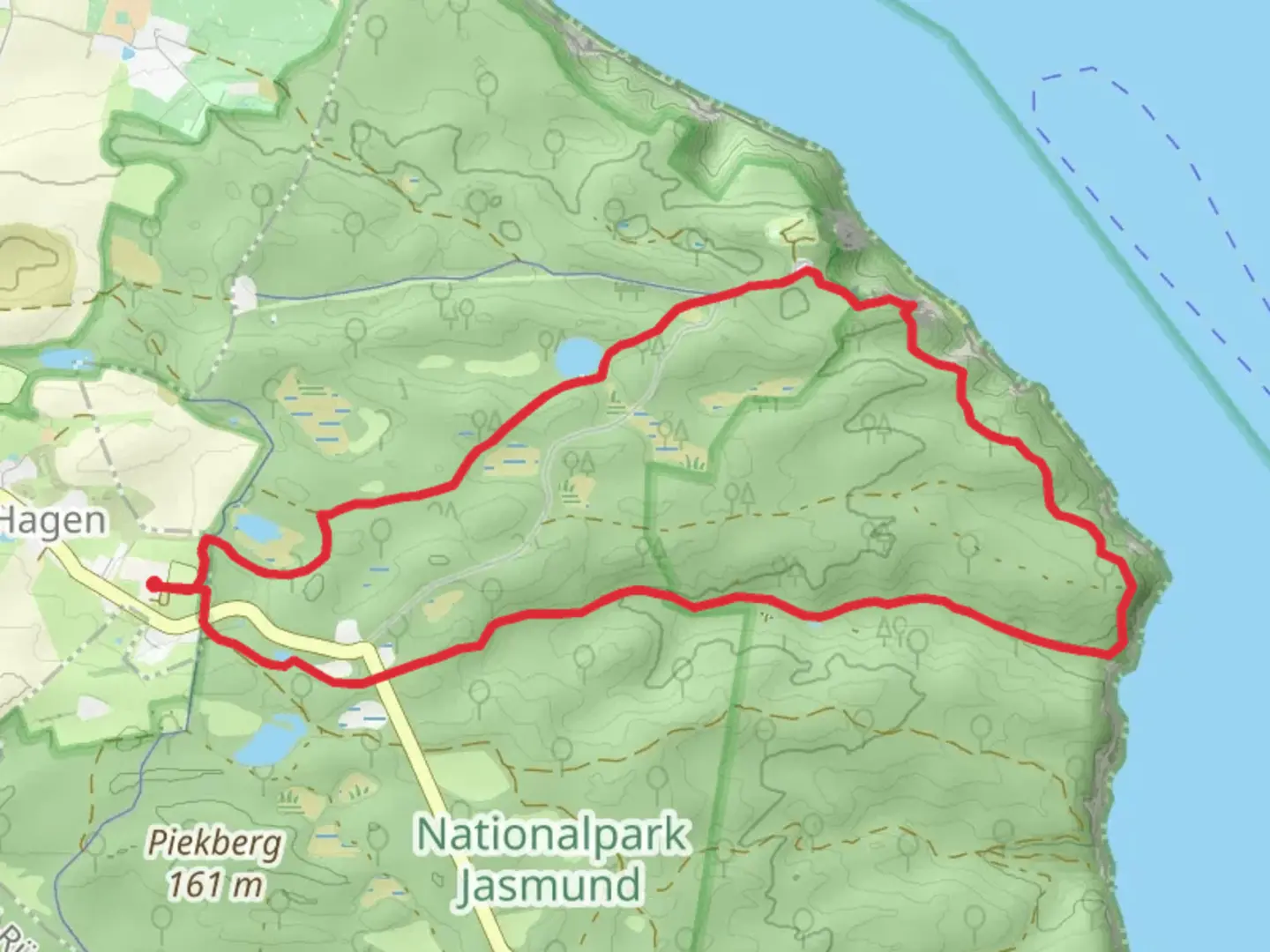 An image depicting the trail Herthasee and Victoria-Sicht via Nebenwanderweg and its surrounding area.