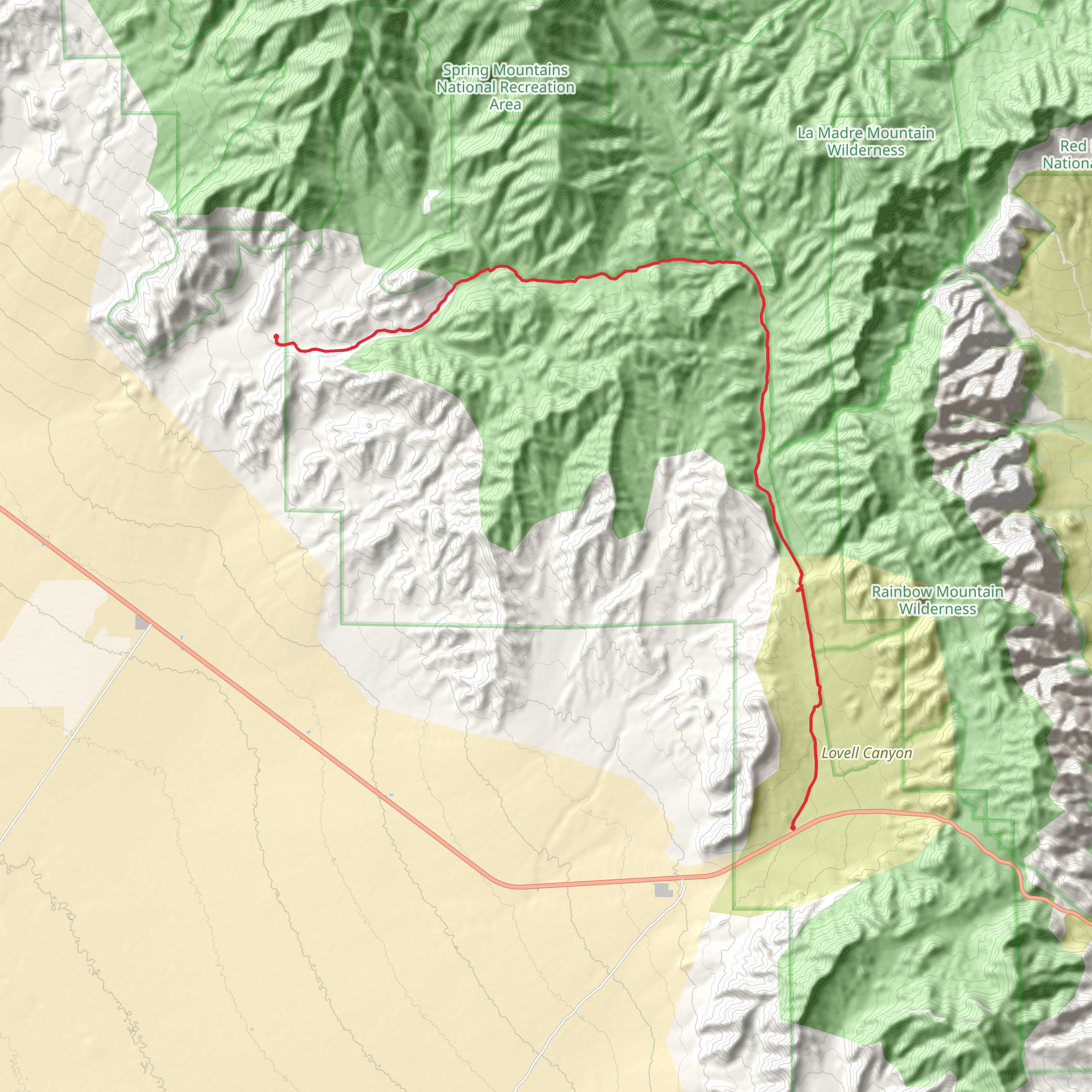 Lovell Canyon Road and Lovell Summit Road mobile static map