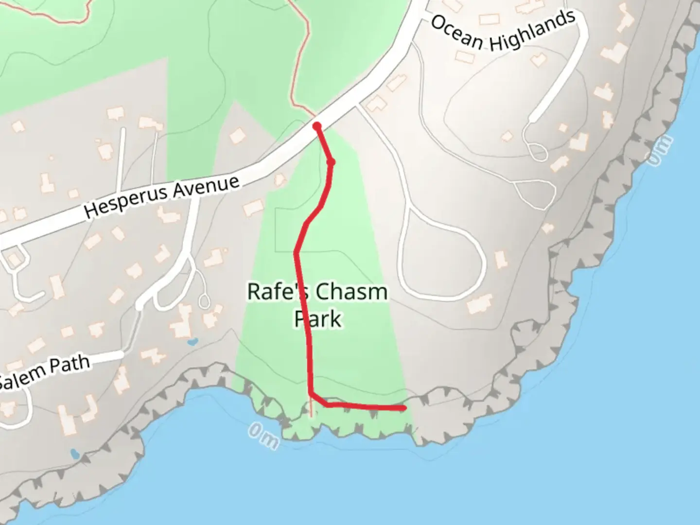 An image depicting the trail Rafes Chasm Park Trail and its surrounding area.