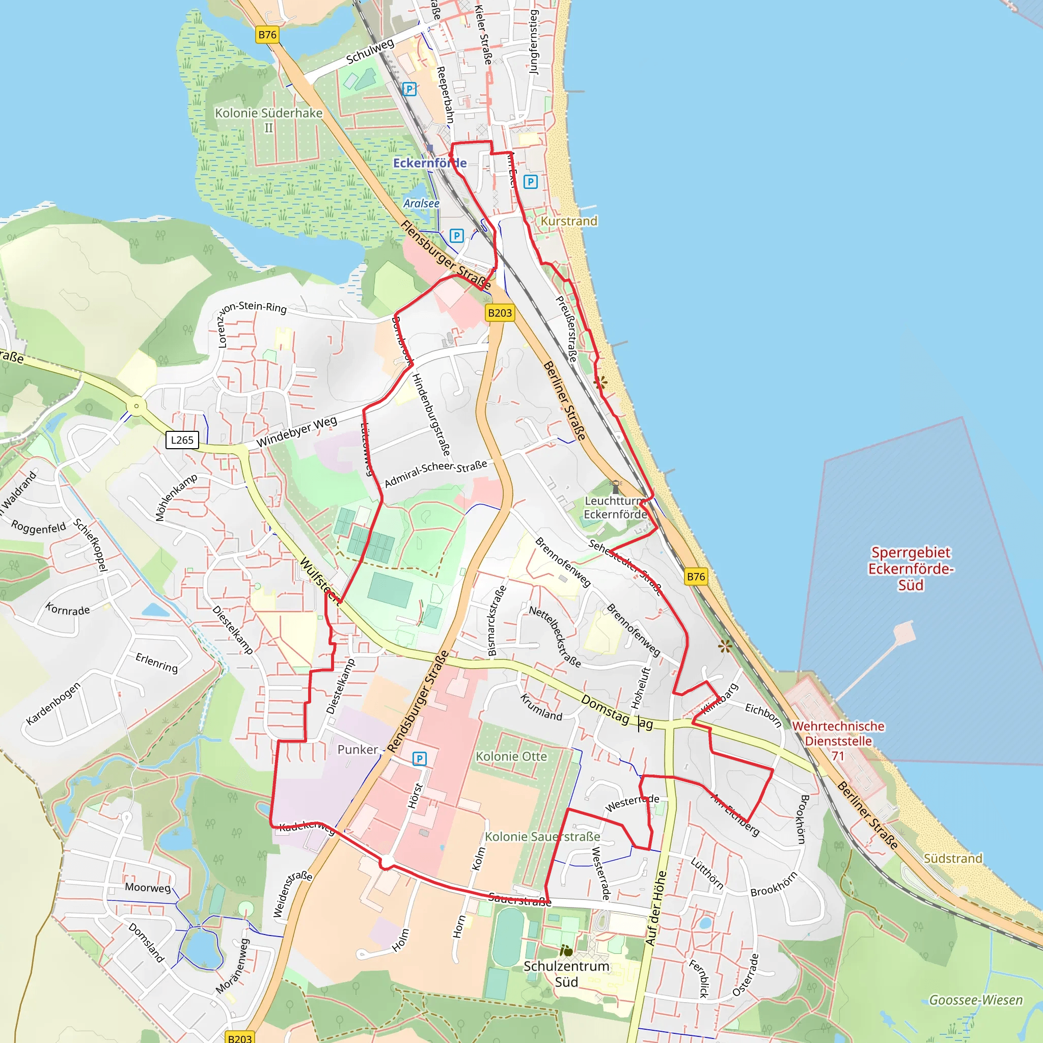 Wanderroute Eckernfoerde mobile static map