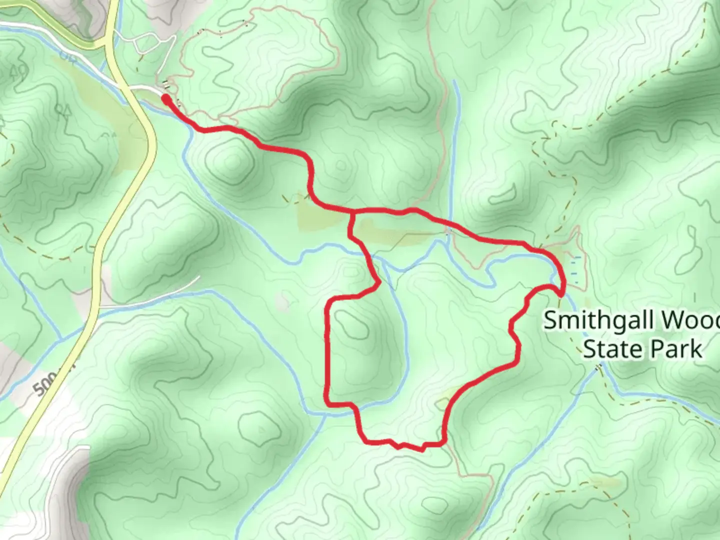 An image depicting the trail Tsalaki and Ash Creek Loop Trail and its surrounding area.