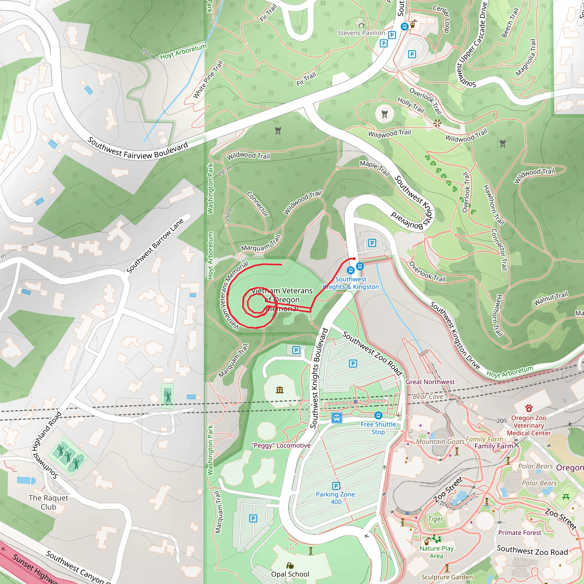 Vietnam Veterans Memorial Trail mobile static map