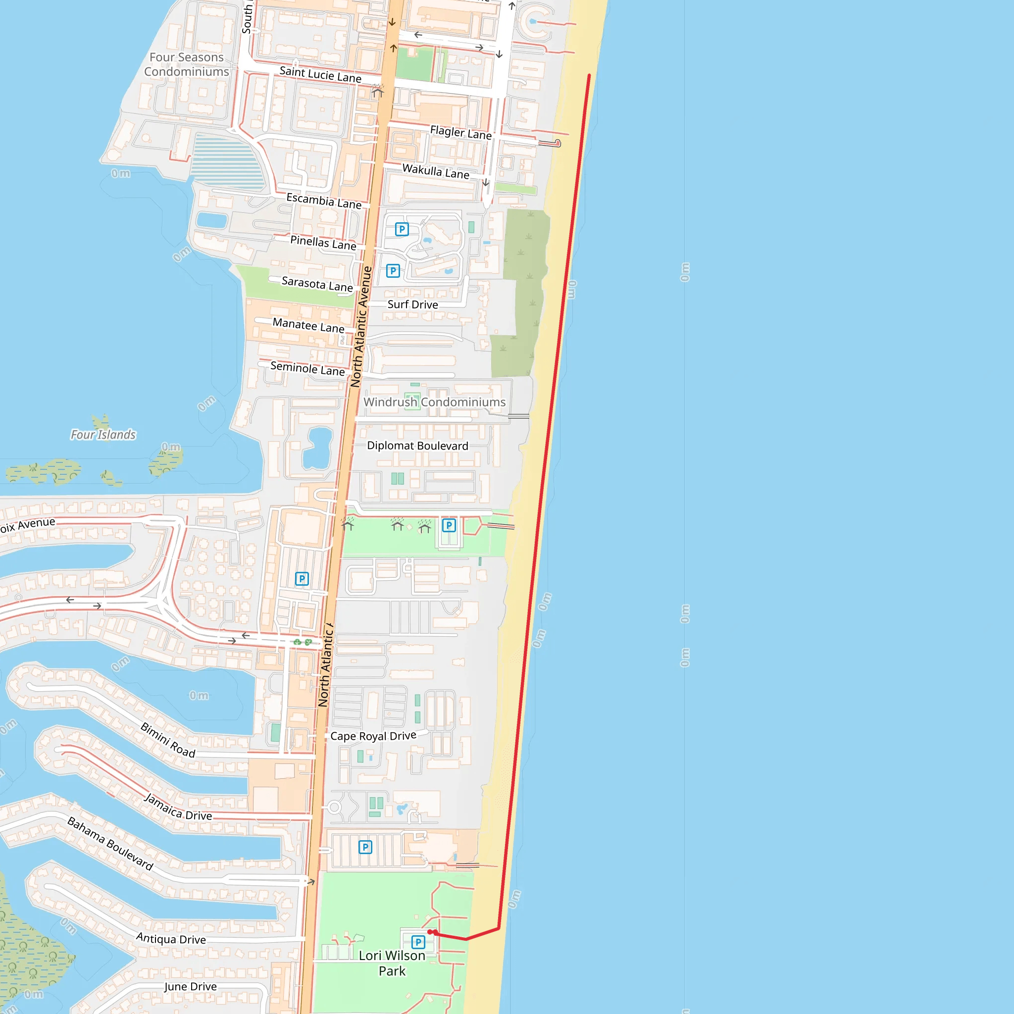 Lori Wilson Park and Sidney Fischer Park Out and Back mobile static map