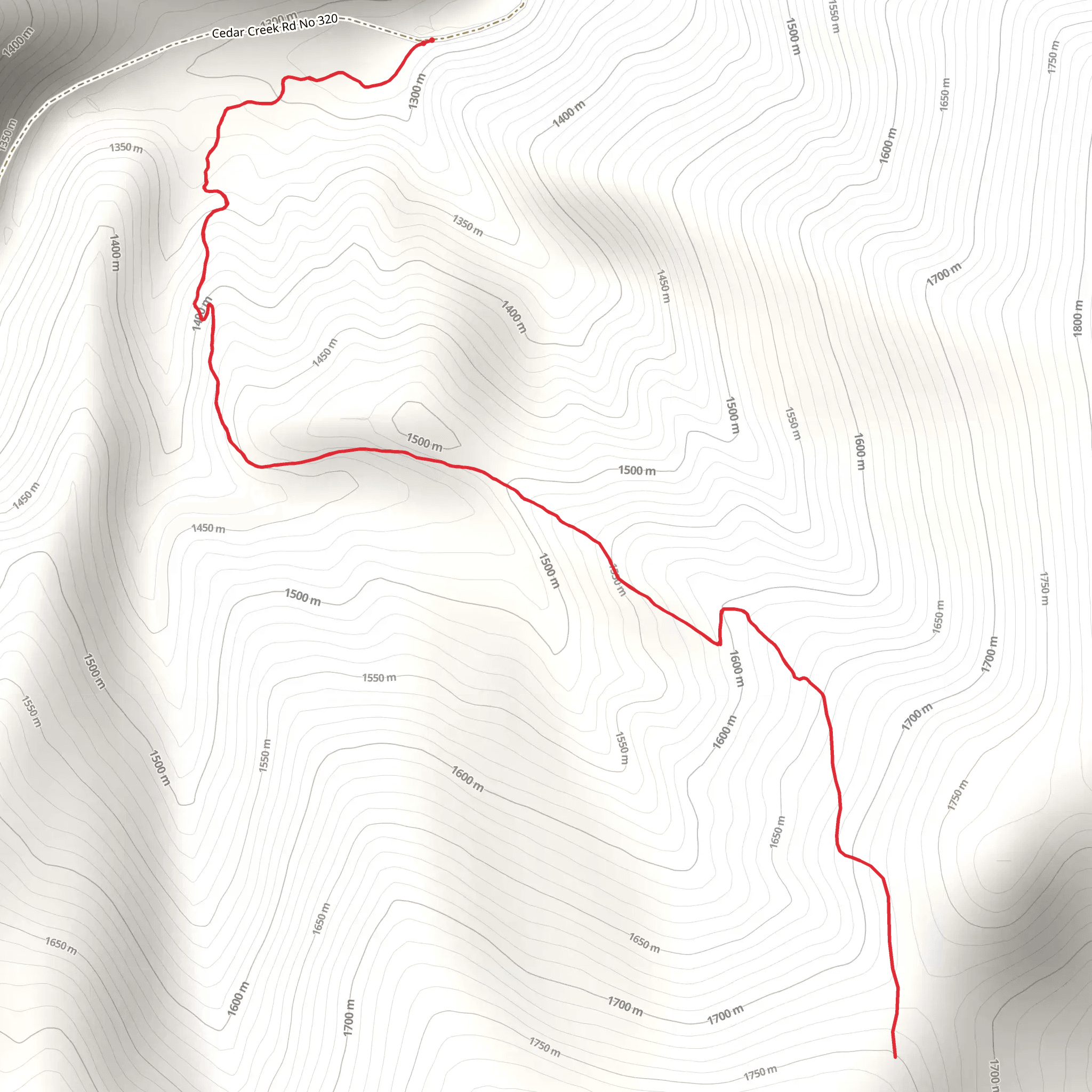 Montreal Gulch Trail mobile static map