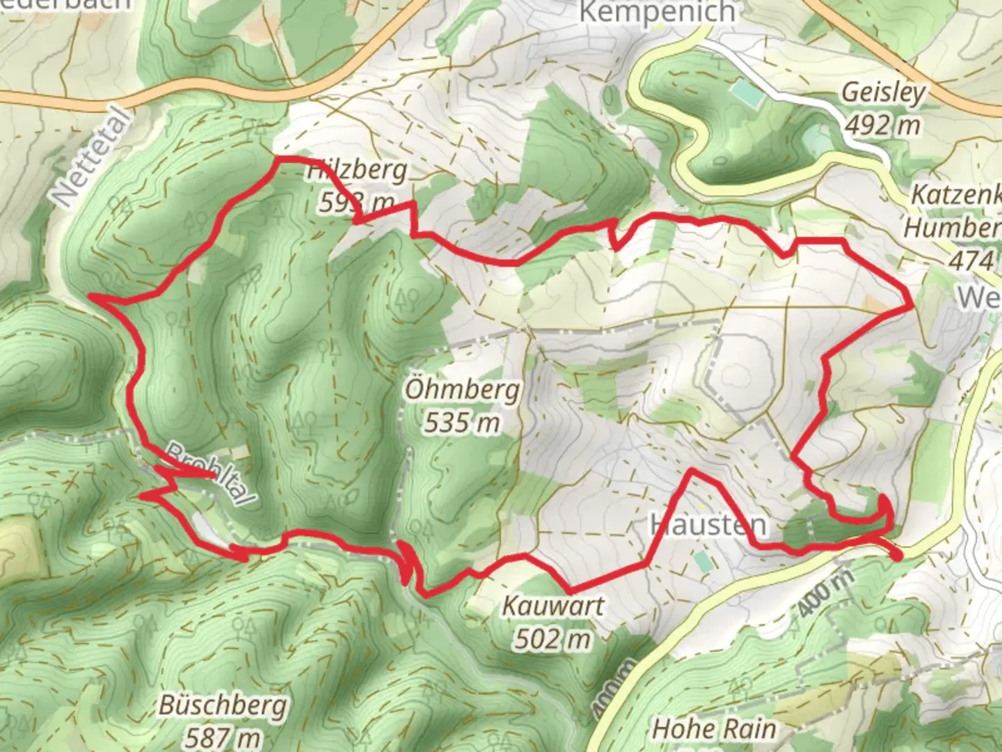 An image depicting the trail Wabern, Hilzberg and Netterhofe Loop and its surrounding area.