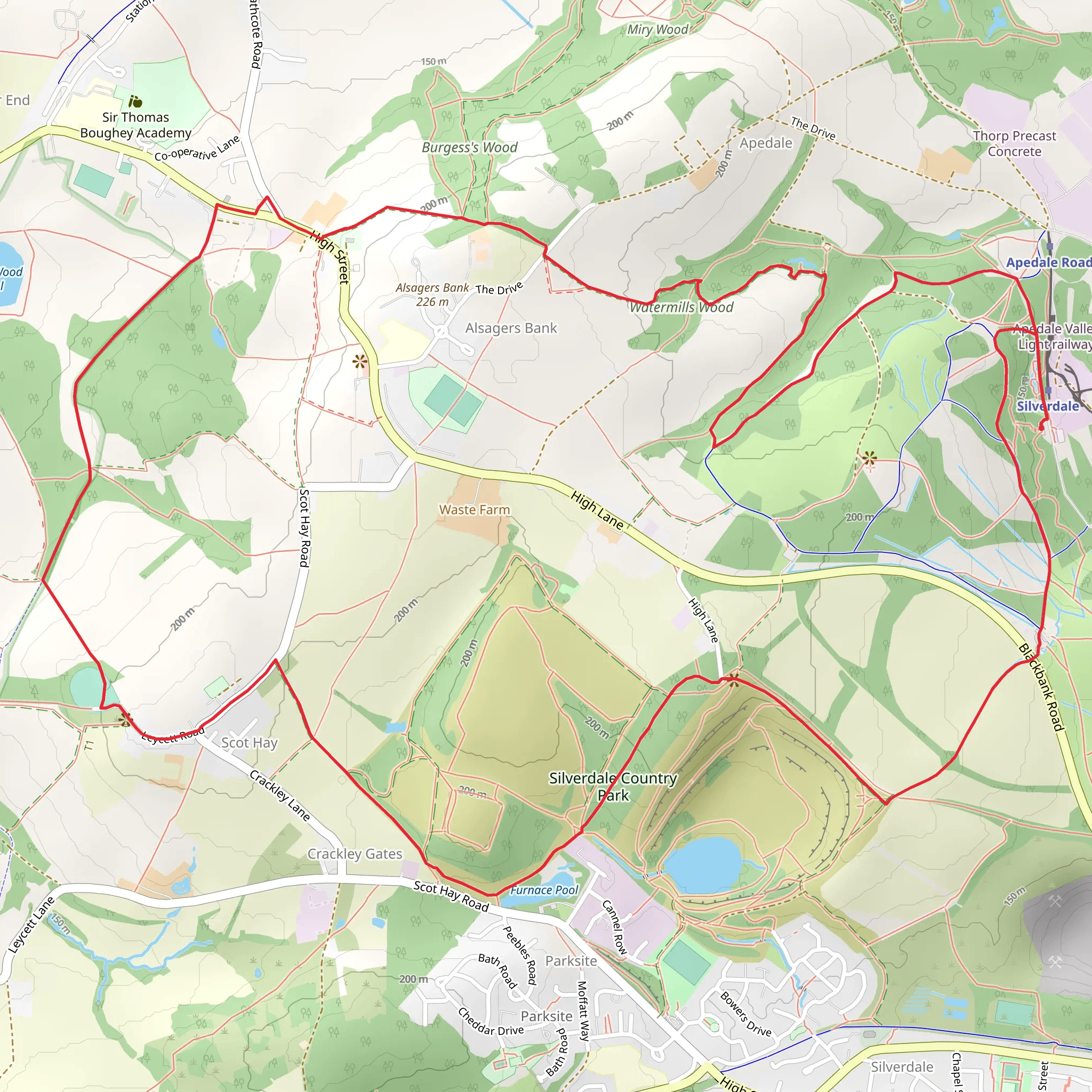 Silverdale Railway Station-Scot Hay and Alsagers Bank Loop mobile static map