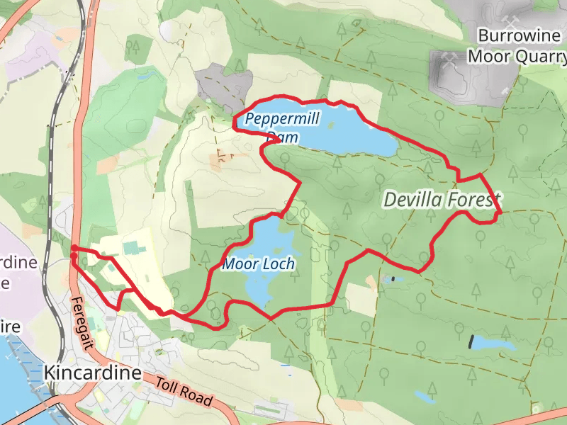 Devilla Forest - Kincardine mobile static map