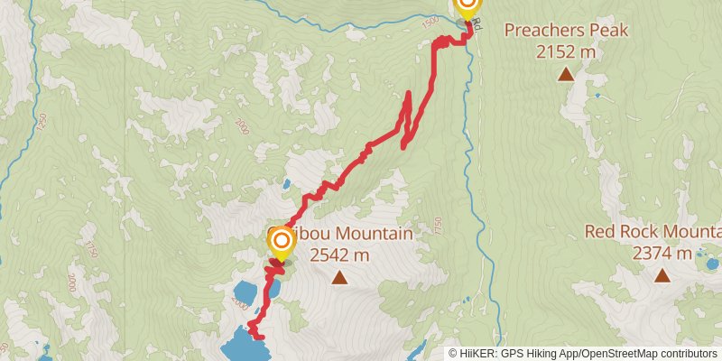 Old Caribou via Caribou Lakes Trail stage 2 Map