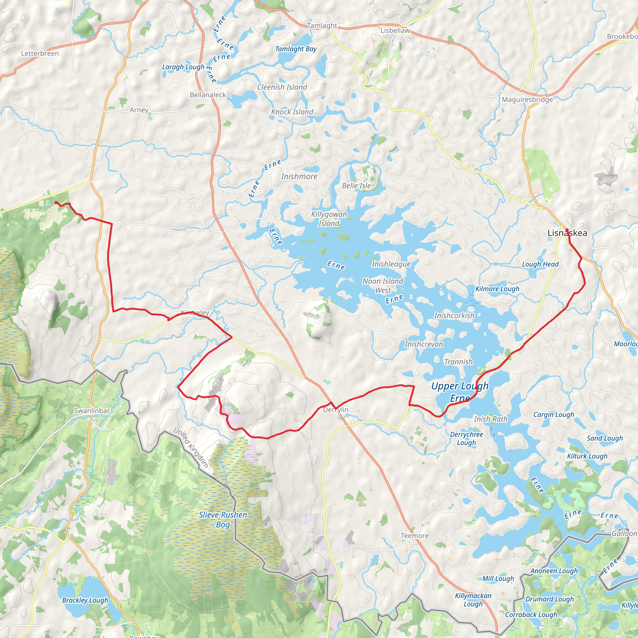 Lisnaskea to Florence Court mobile static map