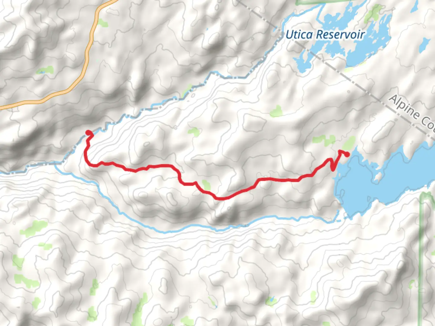 An image depicting the trail Spicer - Sand Flat Trail and its surrounding area.