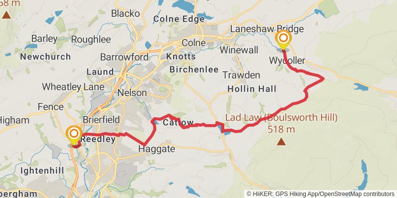 Pendle Way stage 3 Map