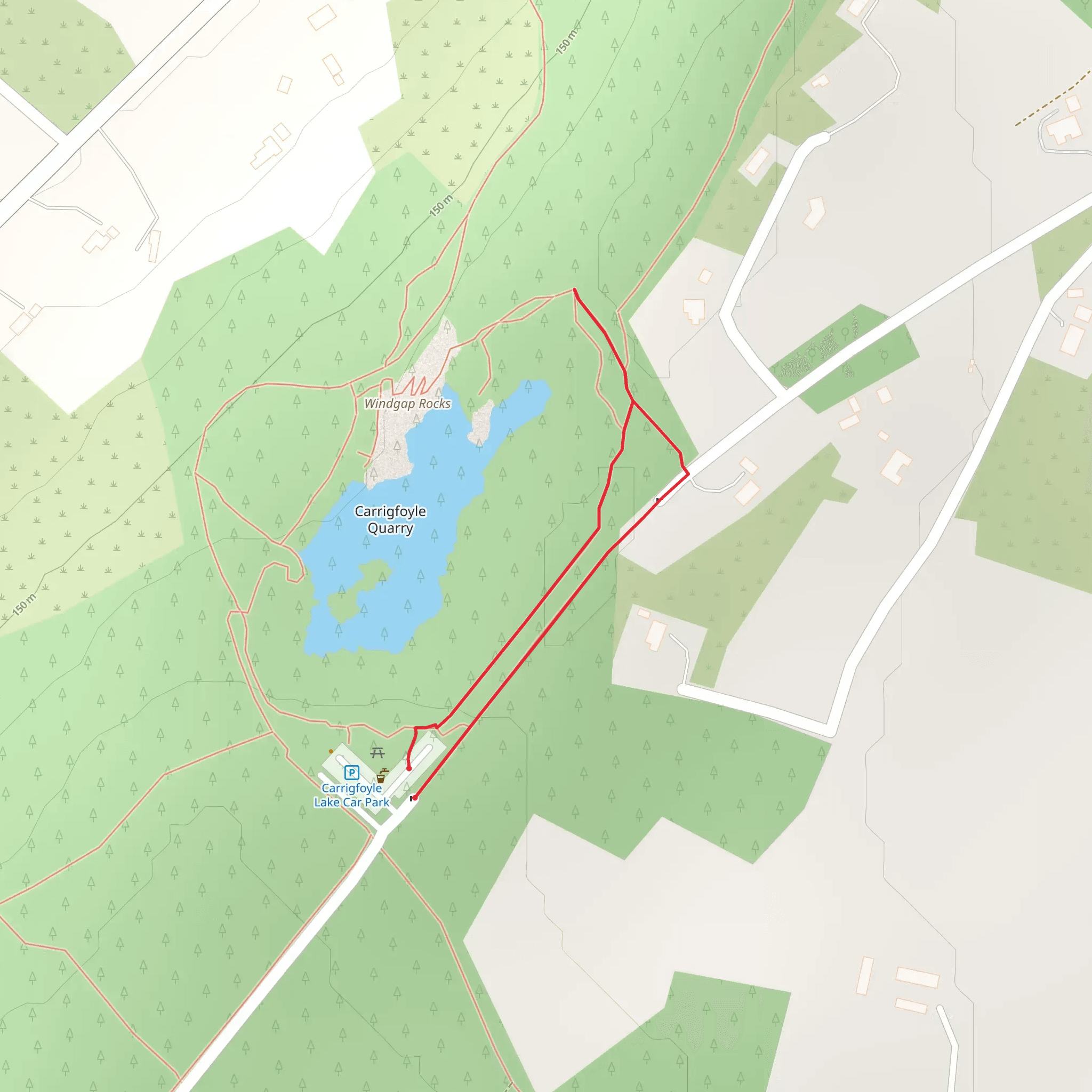 Carrigfoyle Forest Trail mobile static map