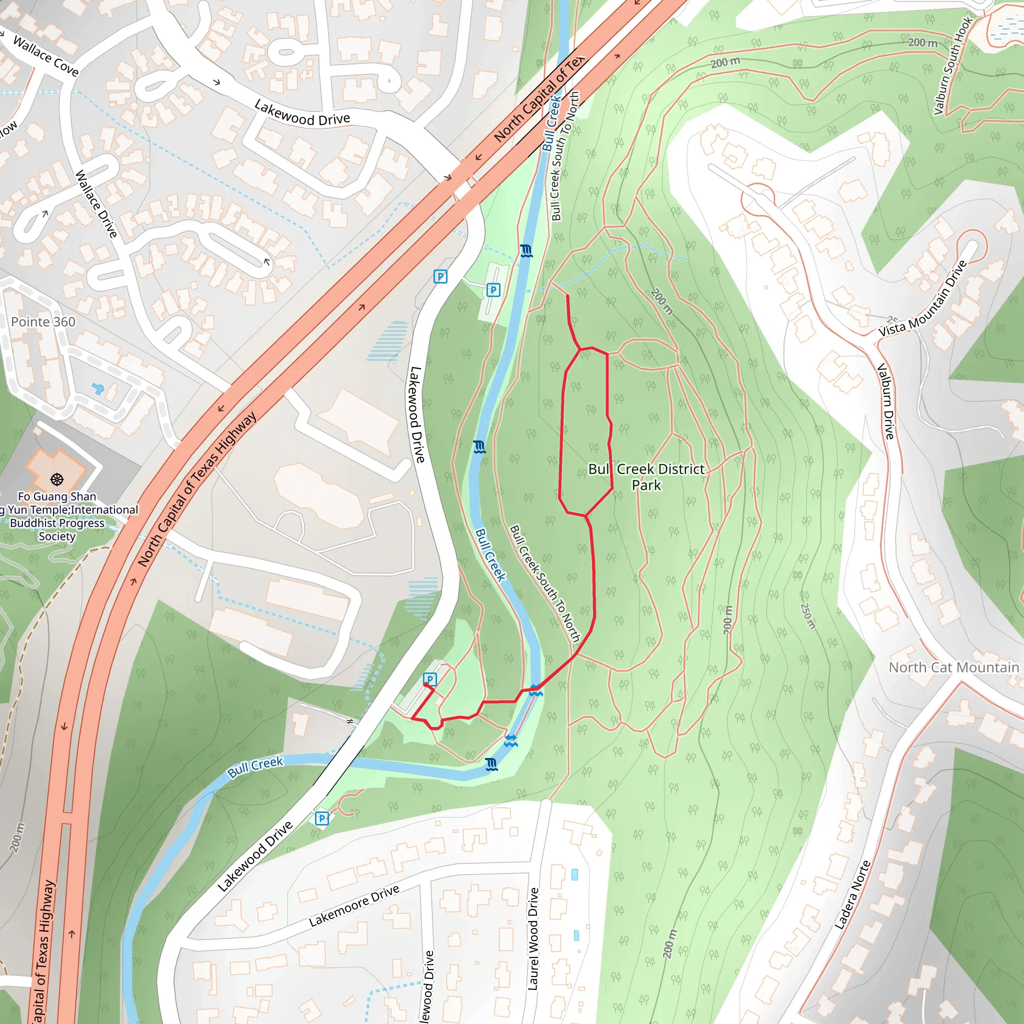 Bull Creek District Park Loop mobile static map