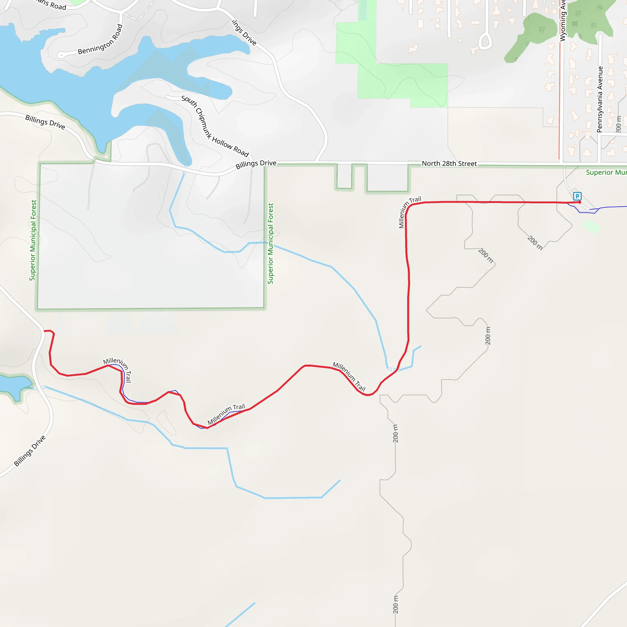 Millenium Trail mobile static map