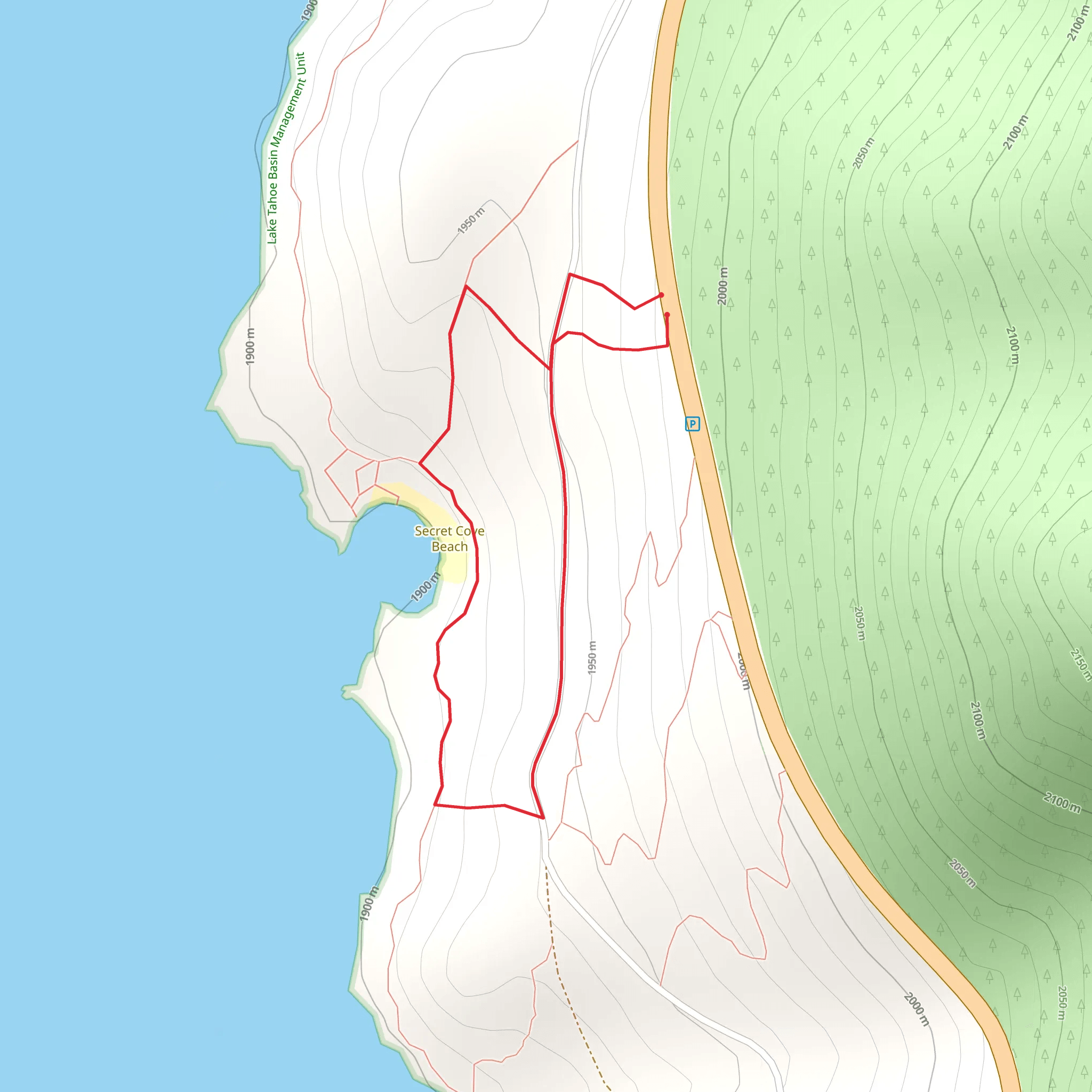 Secret Cove Beach Loop mobile static map