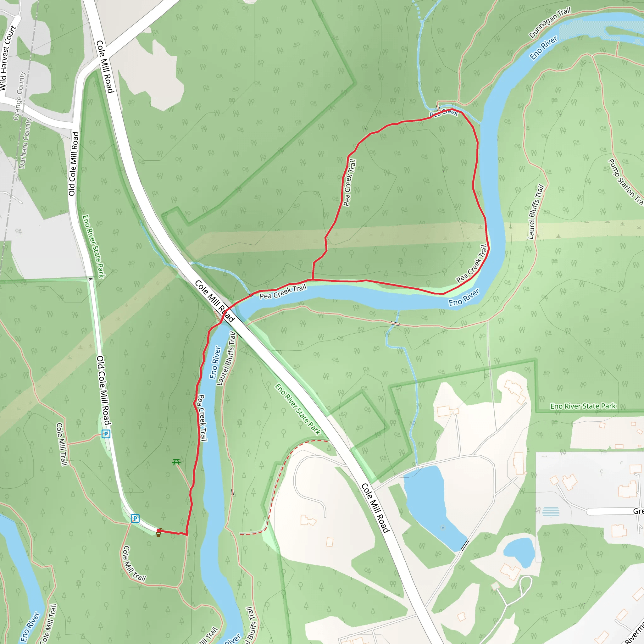 Pea Creek Loop Trail mobile static map