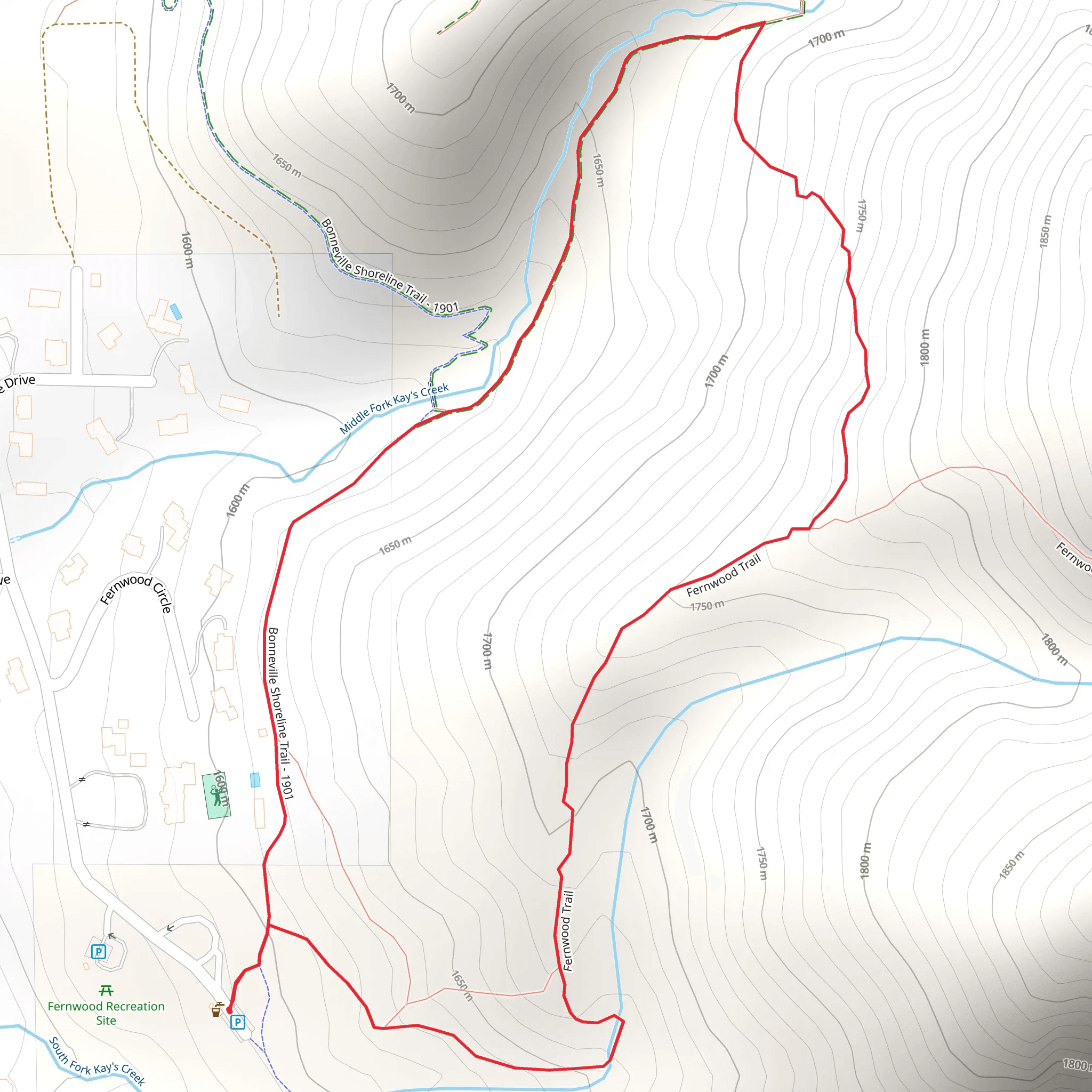 Bonnev' rail and Fenwood Trail mobile static map