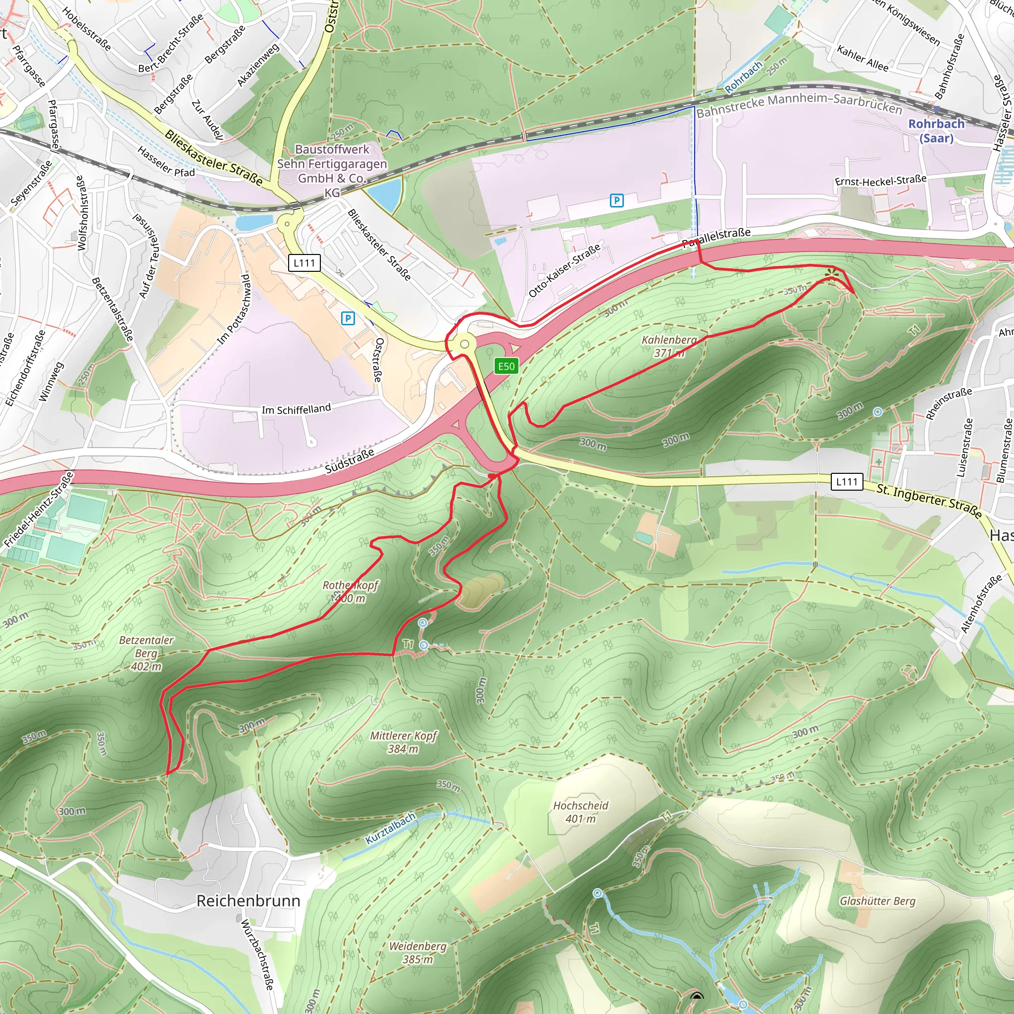 Kahlenberg and Rothenkopf Loop mobile static map