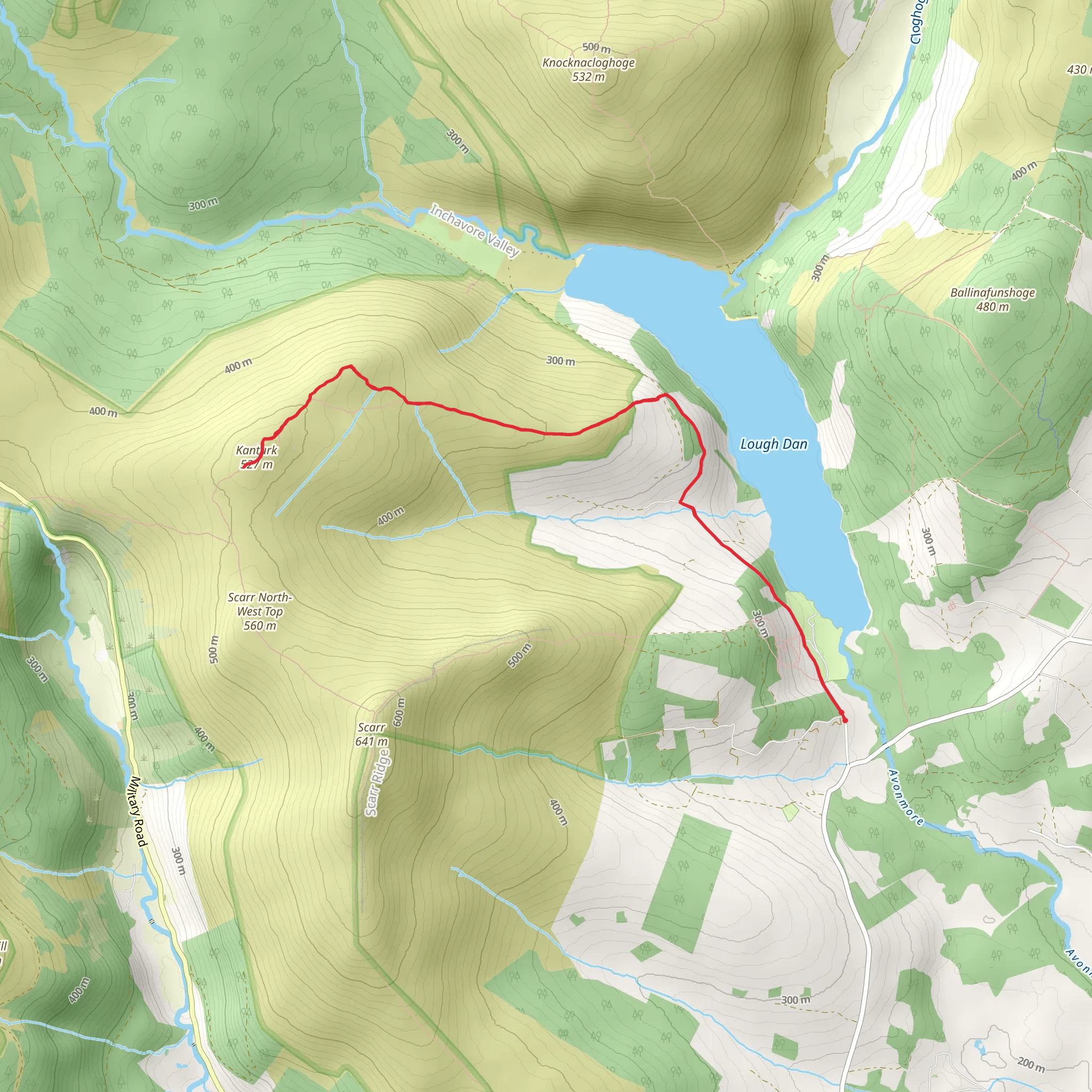 Lough Dan to Kanturk mobile static map