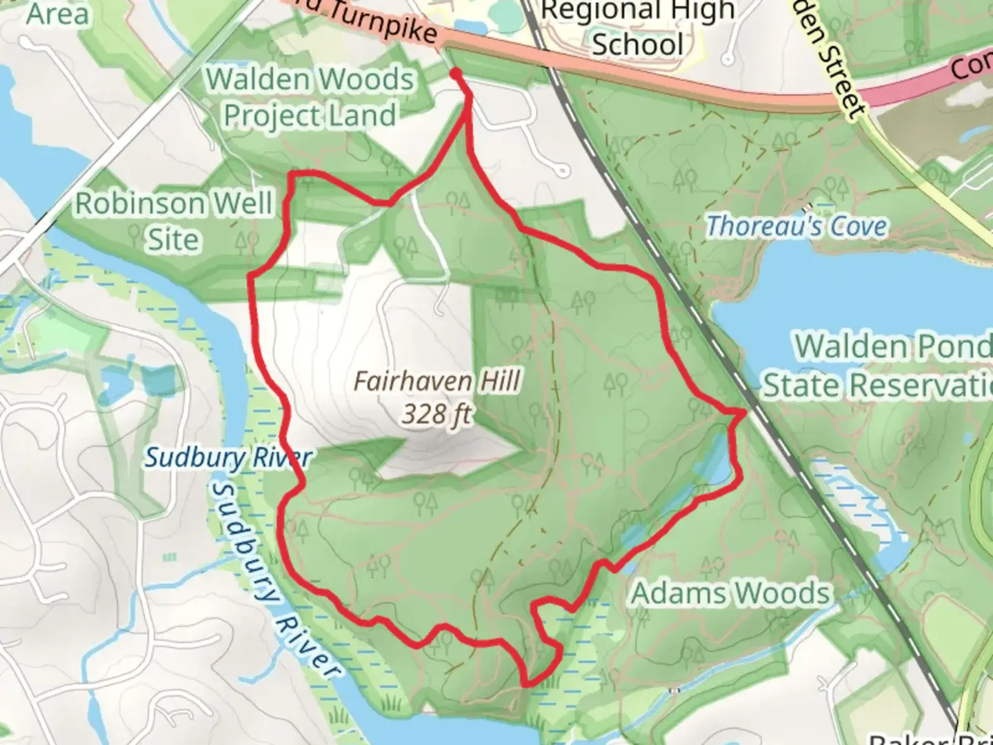 An image depicting the trail FairHaven Trail and Andromeda Ponds Loop Trail and its surrounding area.