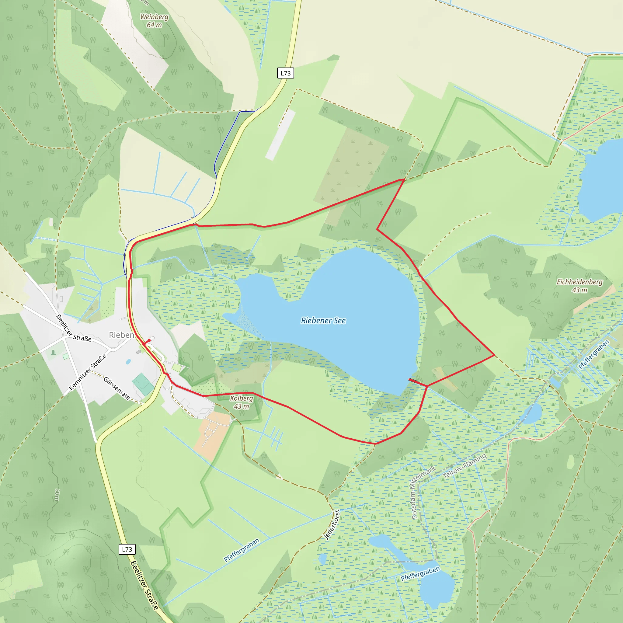 Riebener See Loop mobile static map