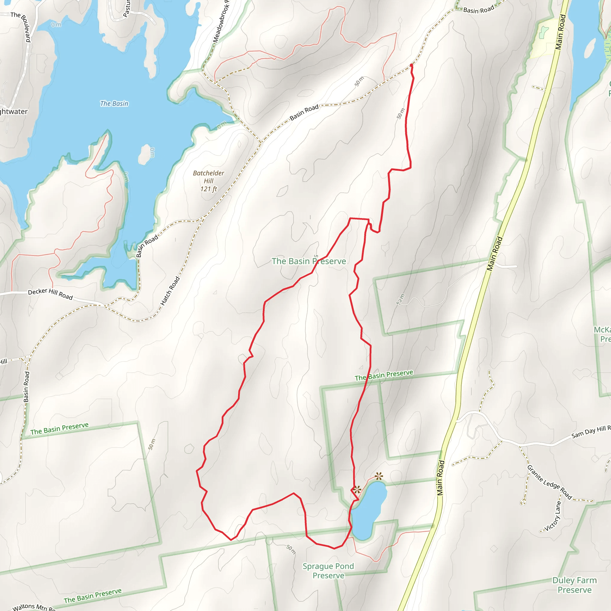 Sprague Pond Loop Trail mobile static map