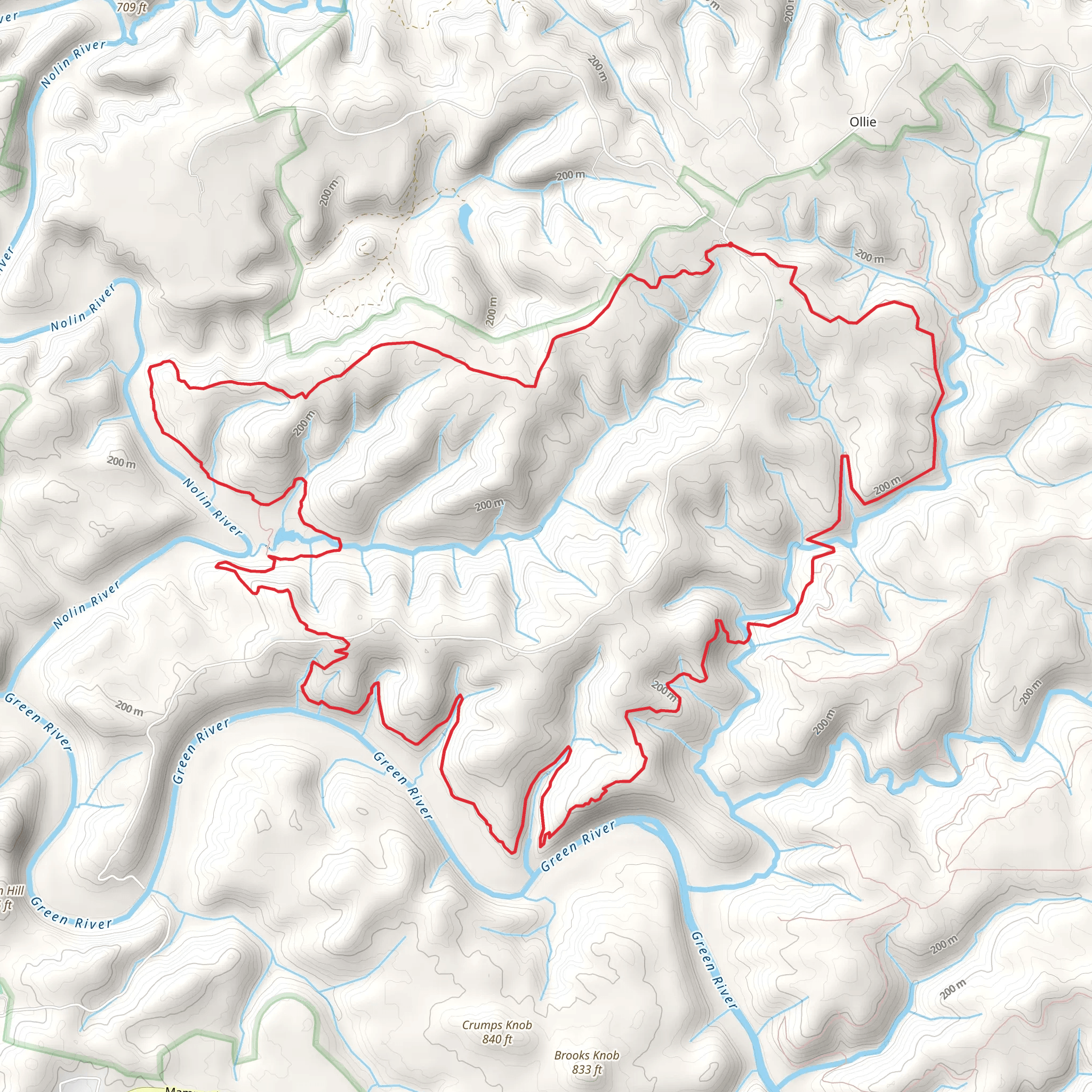 First Creek Trail, McCoy Hollow Trail and Wet Prong Trail Loop mobile static map