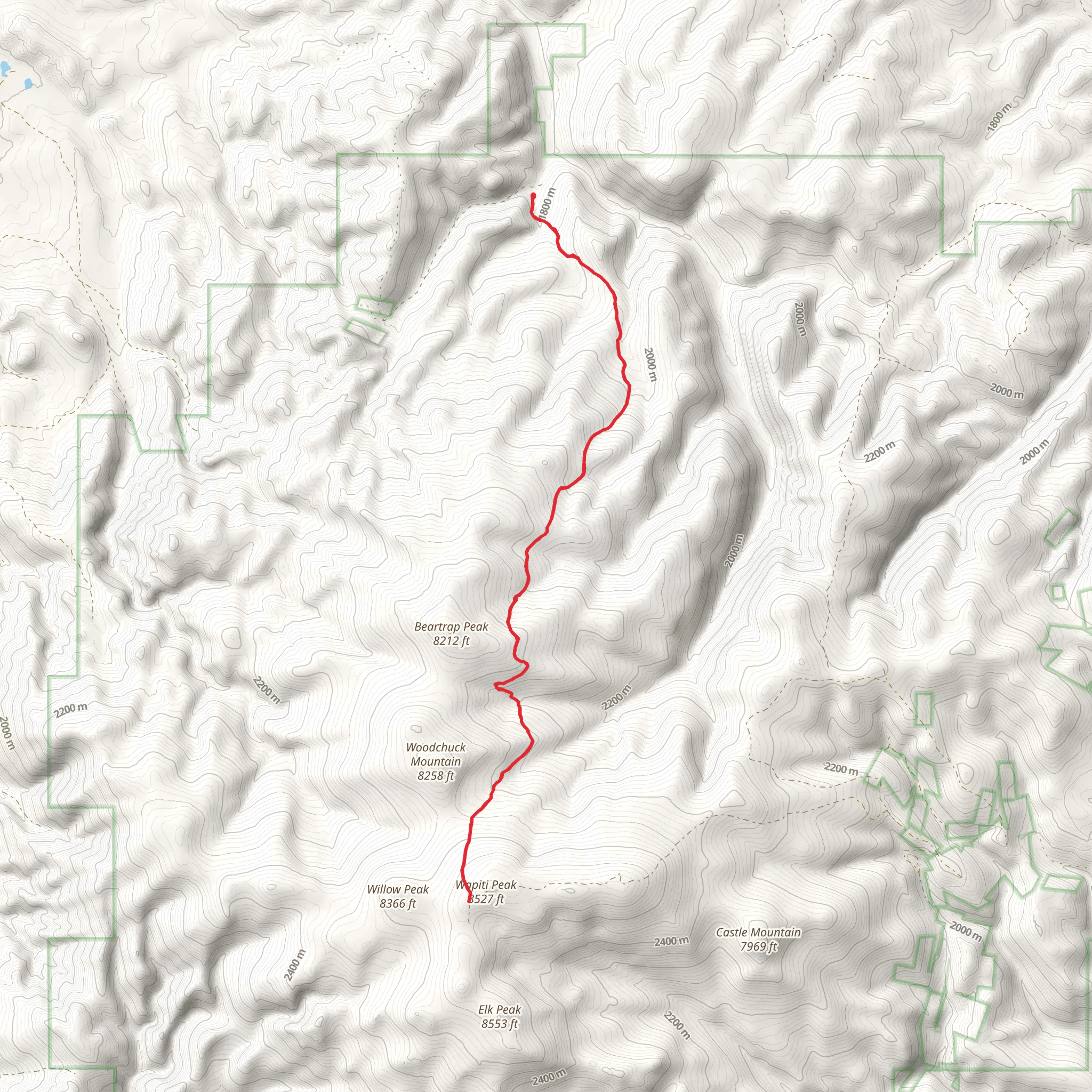 Wapiti Peak Trail mobile static map