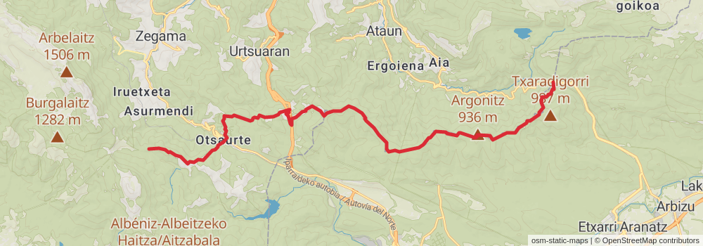 GR 283 Ruta del Queso Idiazabal stage 6 Map