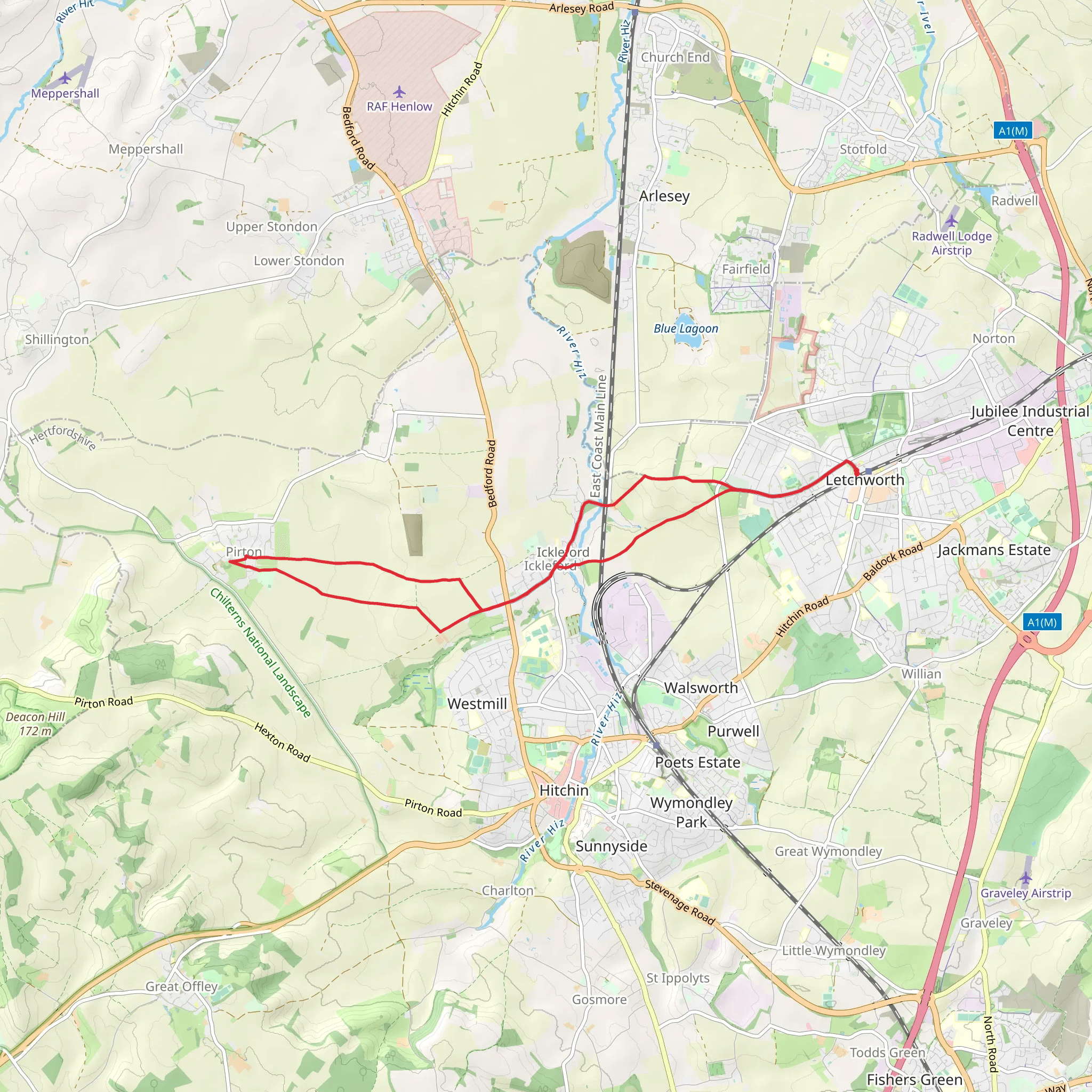 Letchworth Walk mobile static map