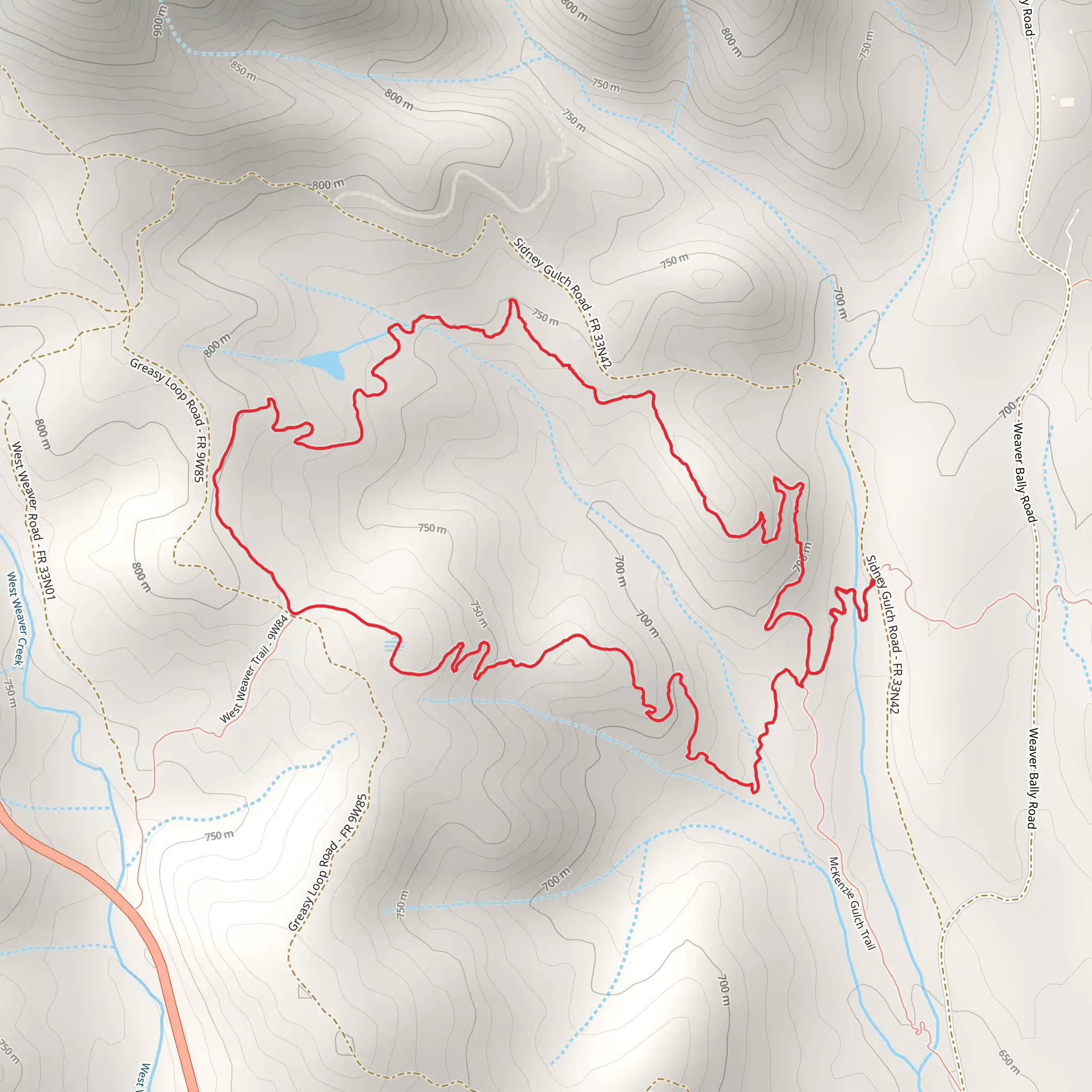 Mckenzie Gulch Trail mobile static map