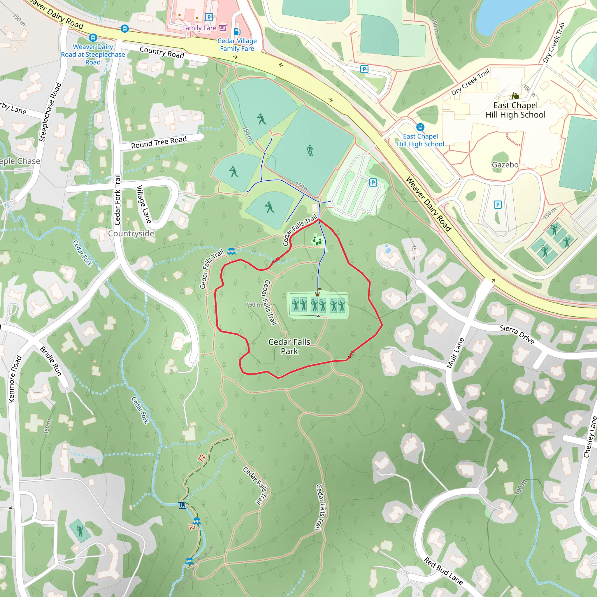 Cedar Falls Loop mobile static map