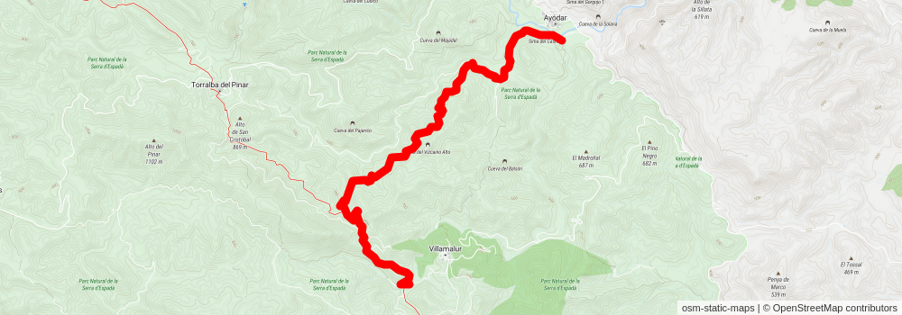 Ayodar Trail PR CV 276 stage 2 Map