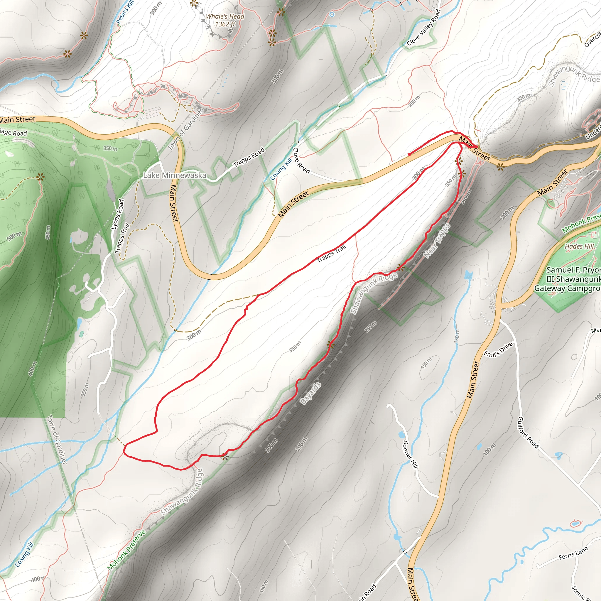 Millbrook Ridge Trail and Trapps Trail Loop mobile static map