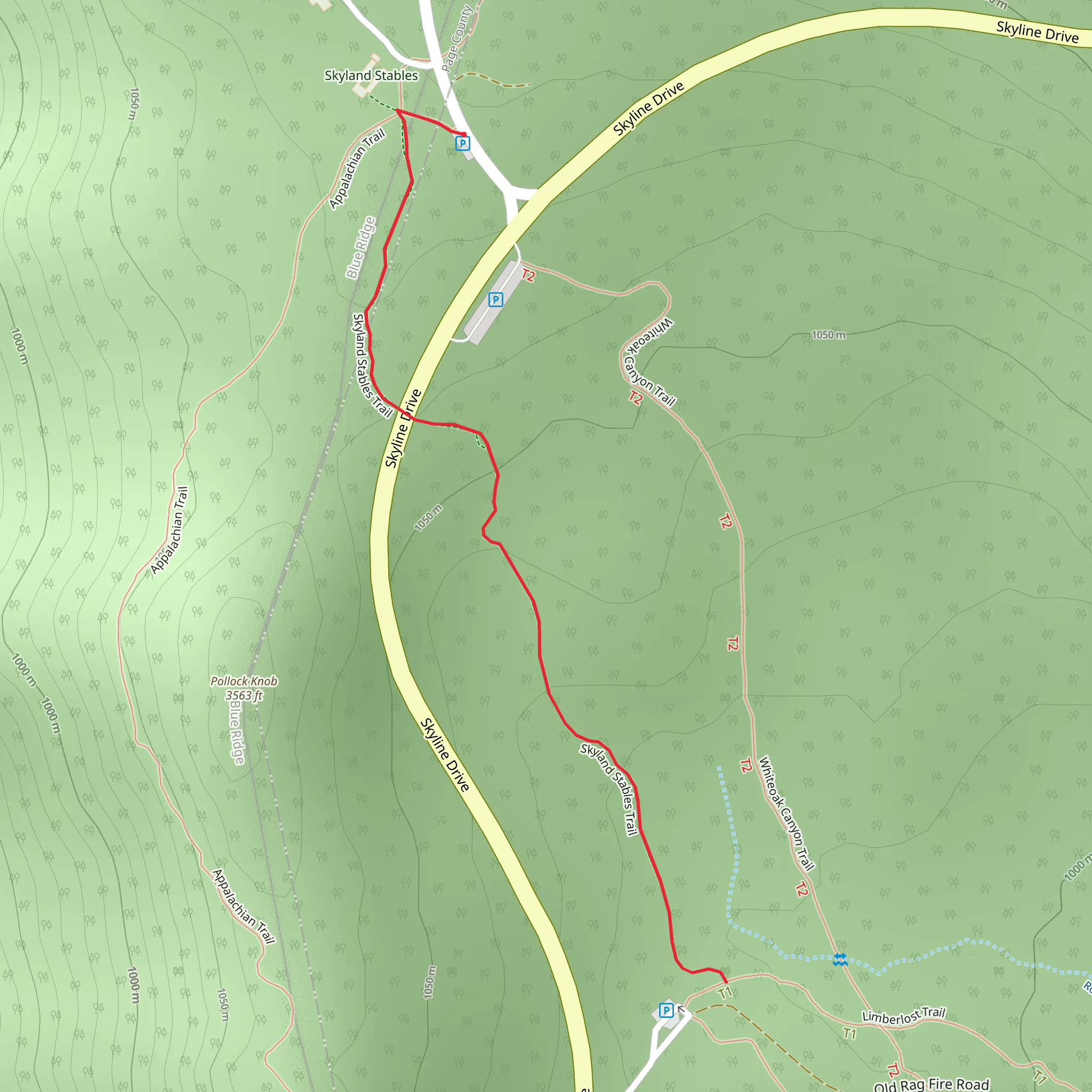 Skyland Stables Trail mobile static map