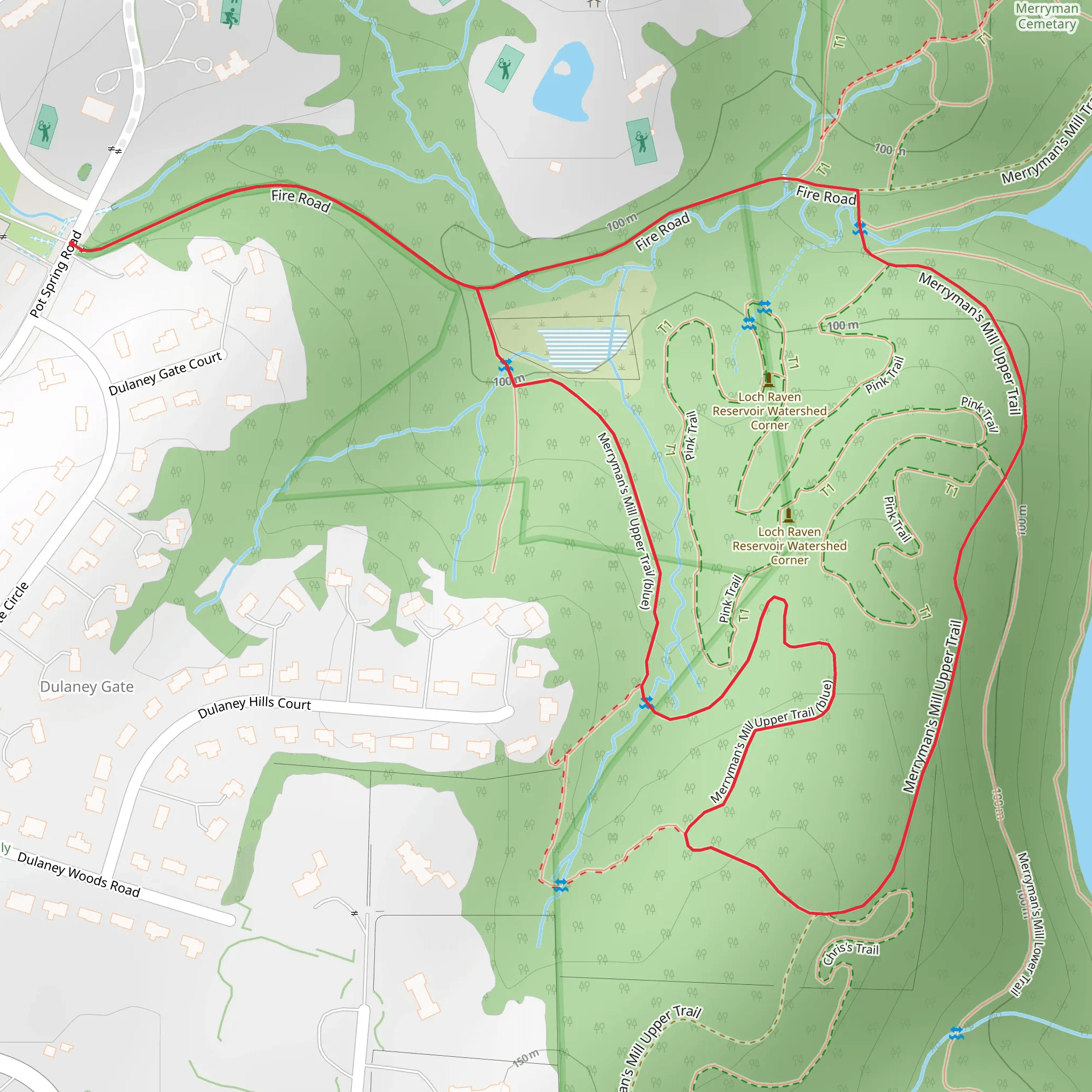 Merryman's Mill Upper Loop Trail mobile static map