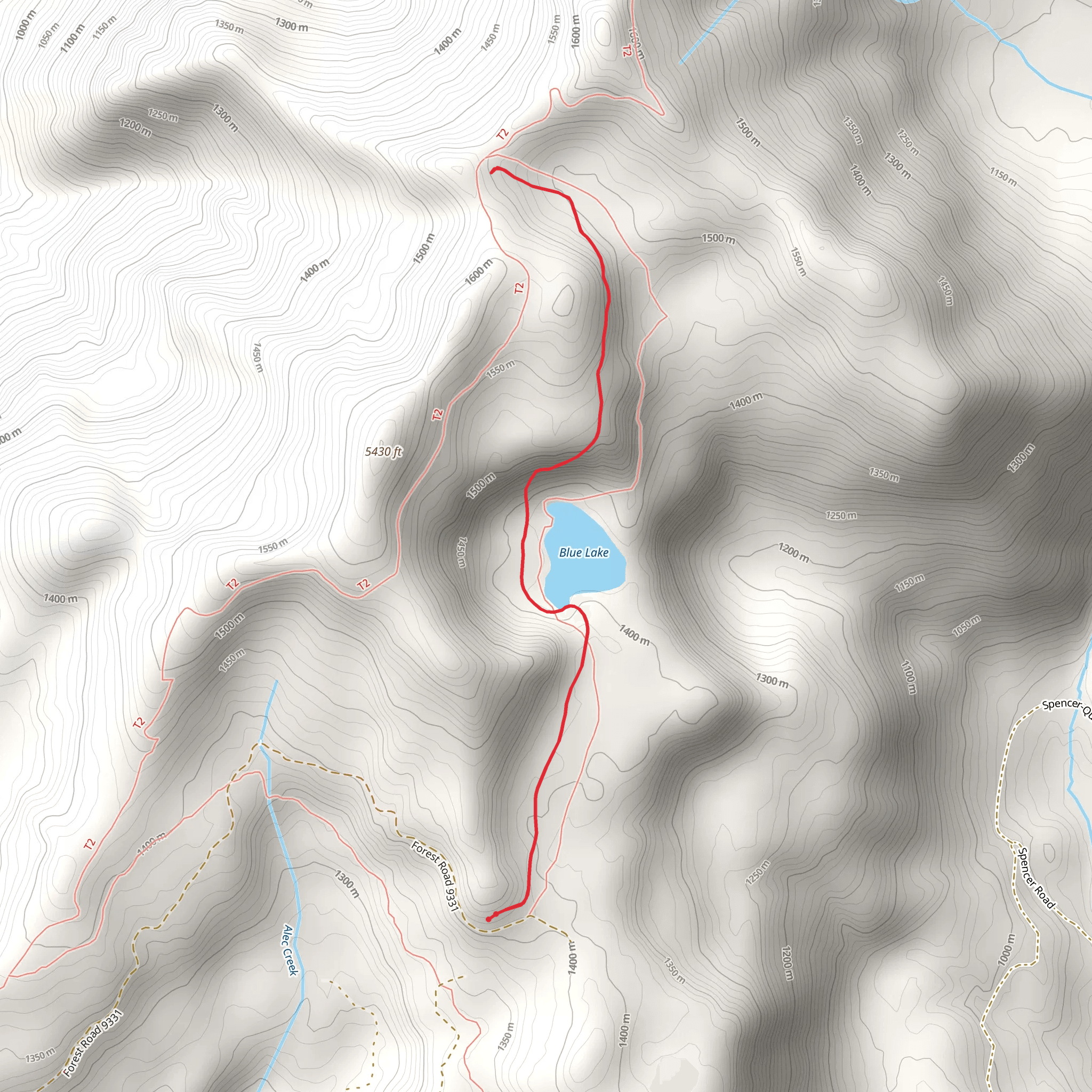 Blue Lake Trail mobile static map