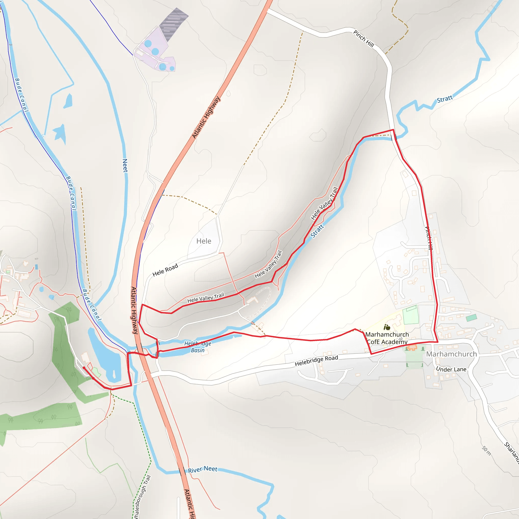 Whalesborough Farm - Hele Valley Walk mobile static map