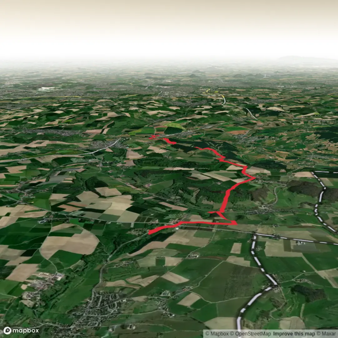 An image depicting the trail Hoogcruts to Wittem via Gulpen Wittem and its surrounding area.