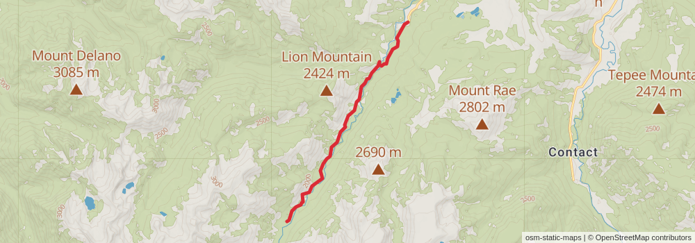 American Perimeter Trail - Rocky Mountains Primary stage 69 Map