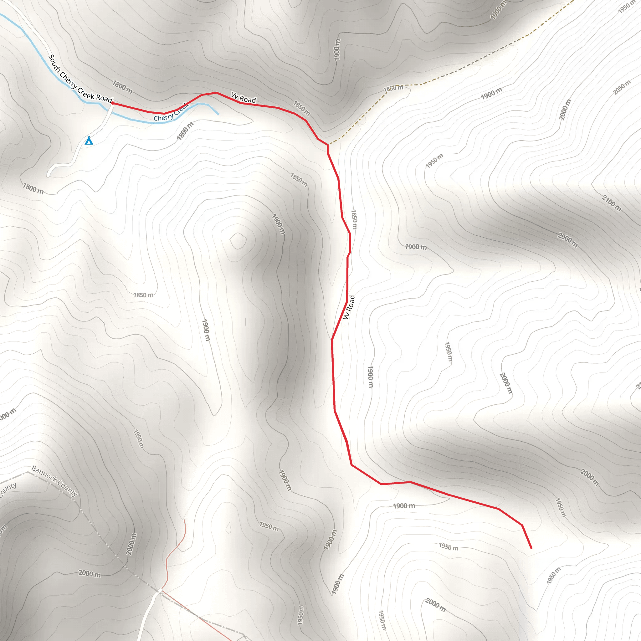 Middle Fork Cherry Creek and Mine Creek mobile static map