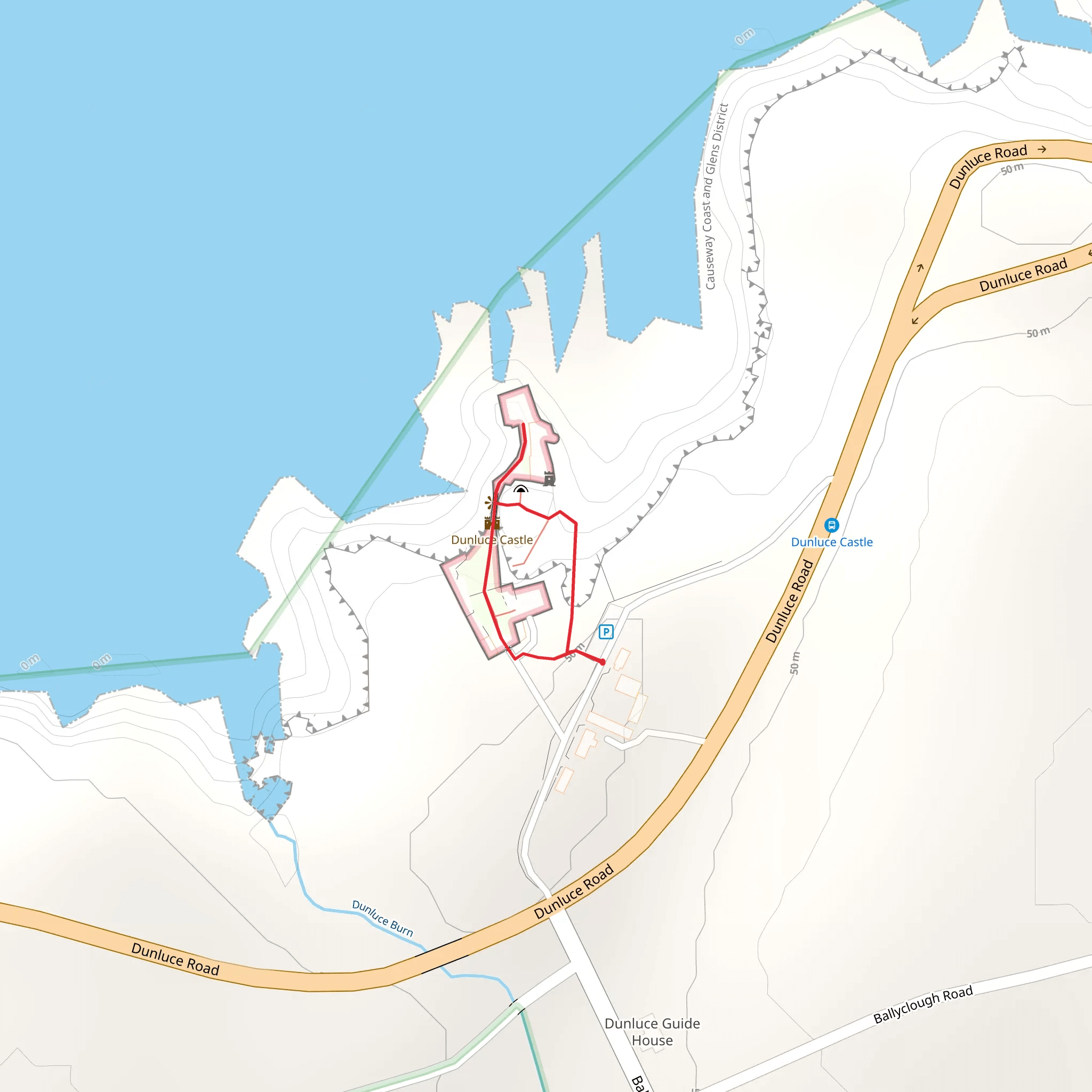 Dunluce Castle mobile static map