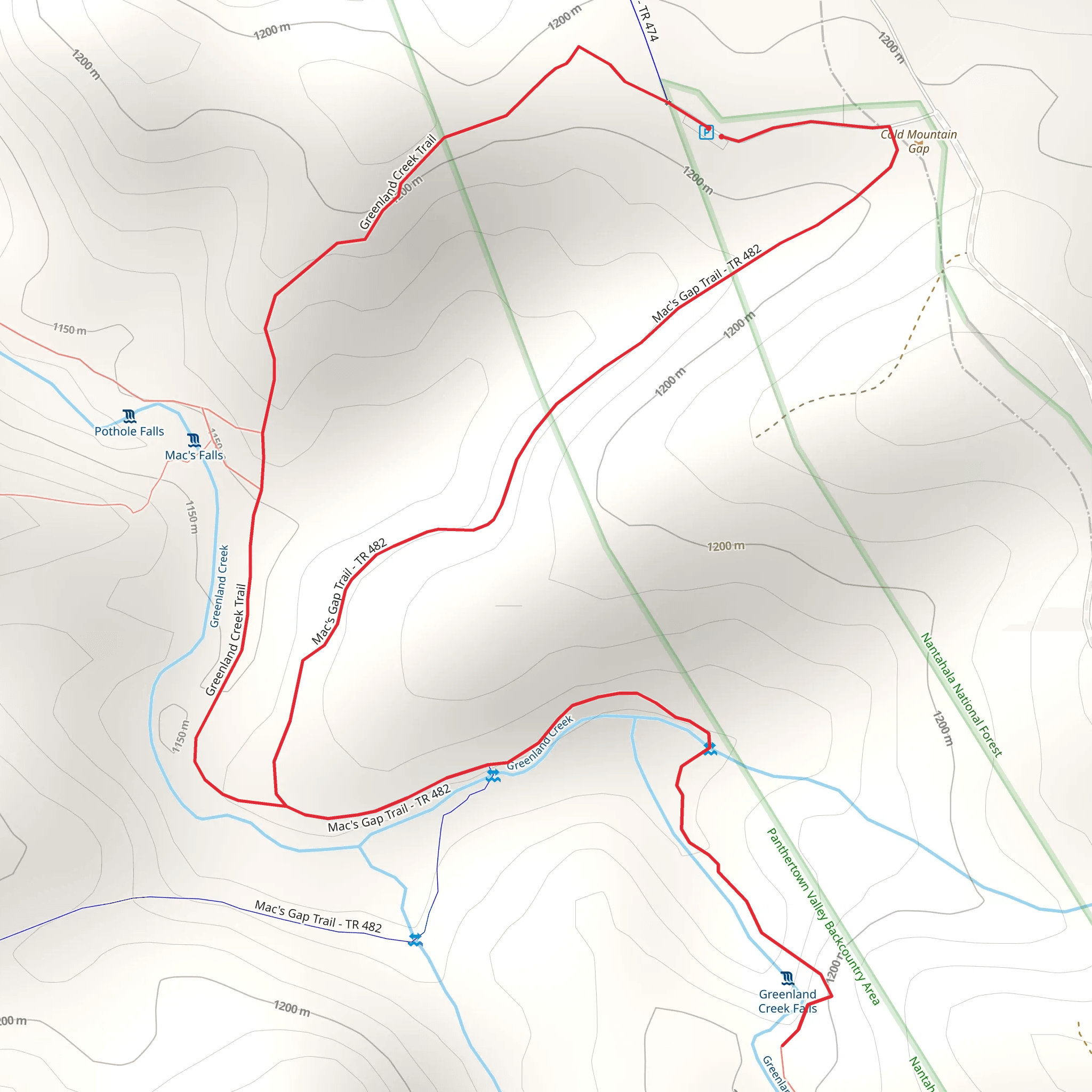 Greenland Creek Trail mobile static map