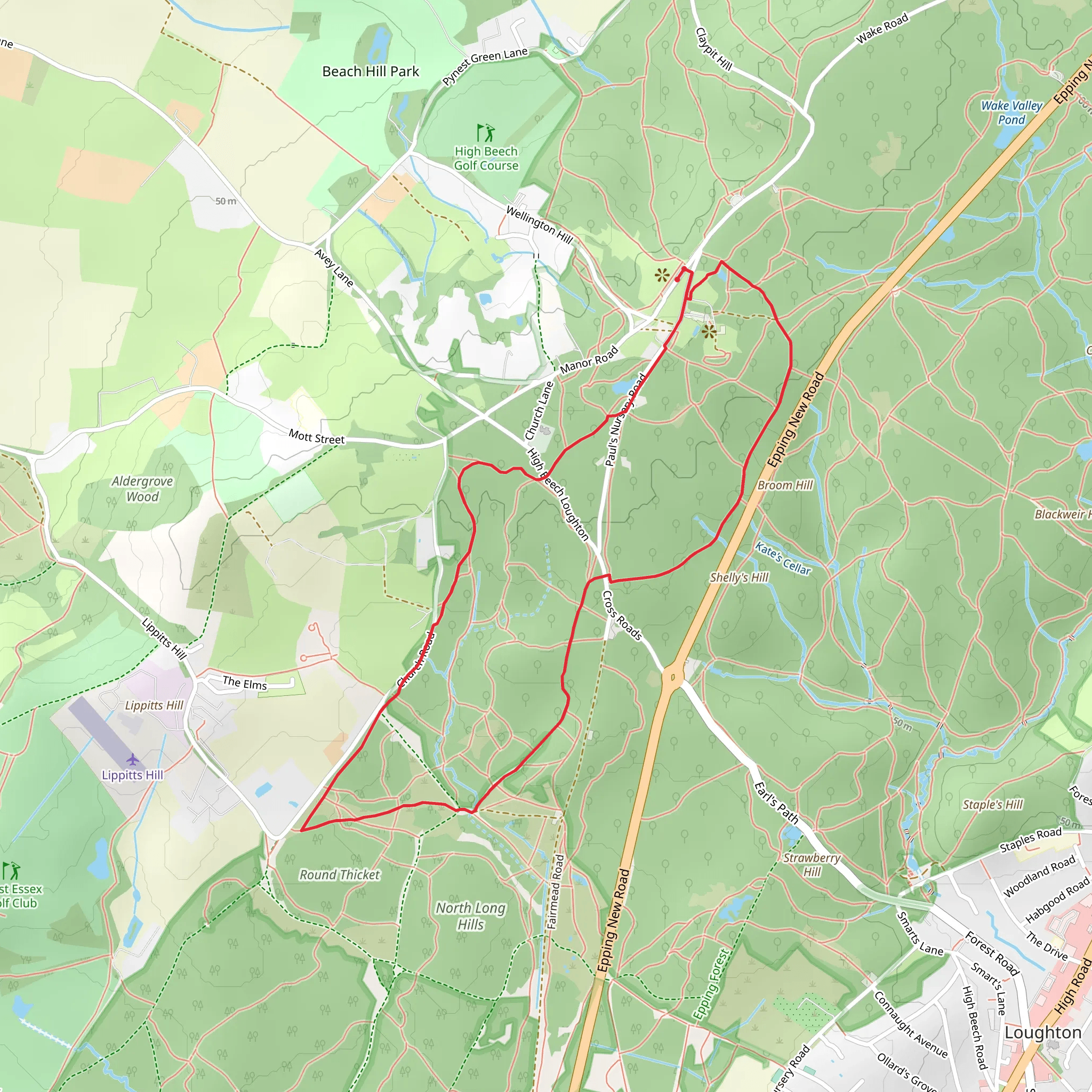 Epping Forest Loop mobile static map