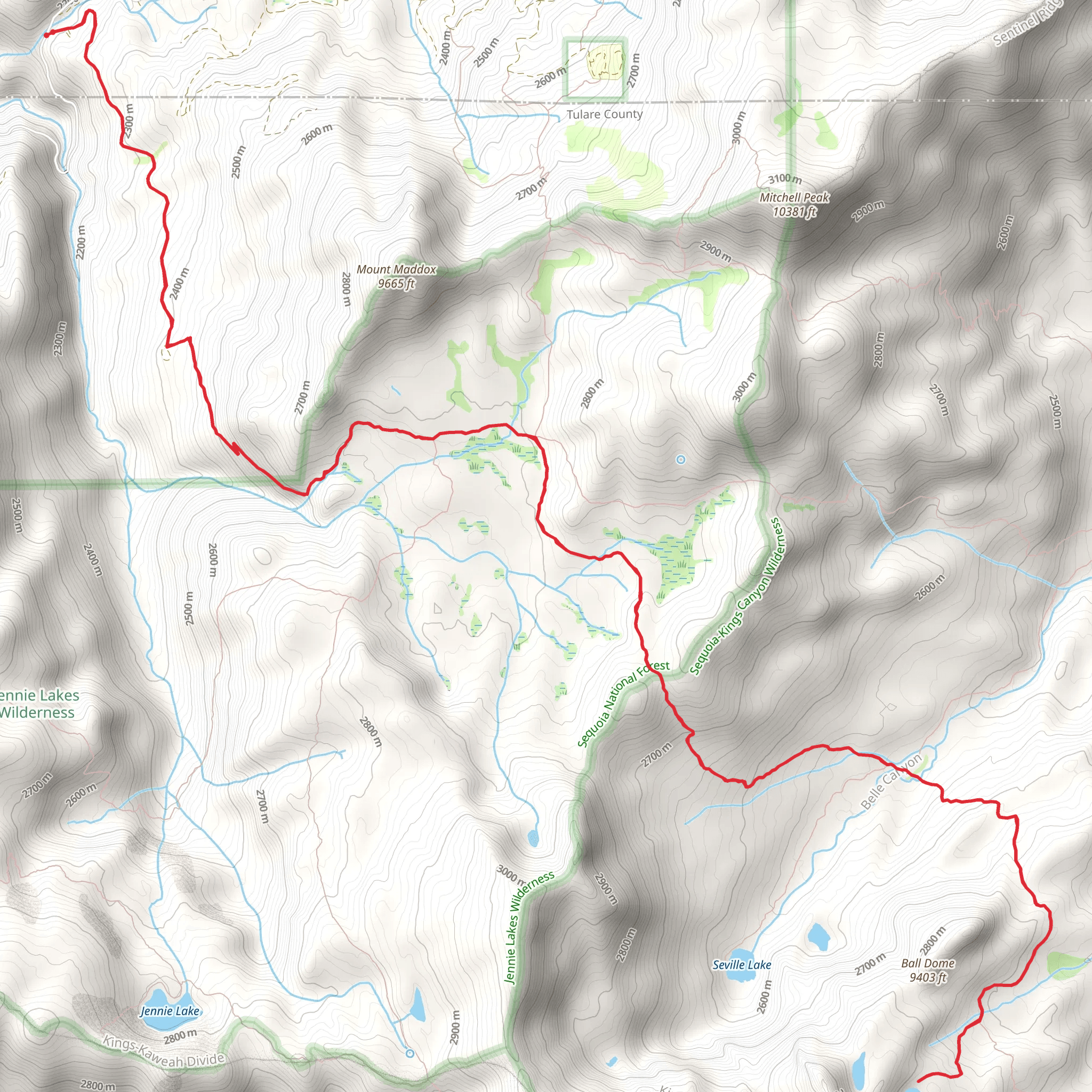 Lost Lake via Belle Canyon and Sugarloaf Entrance Trail mobile static map