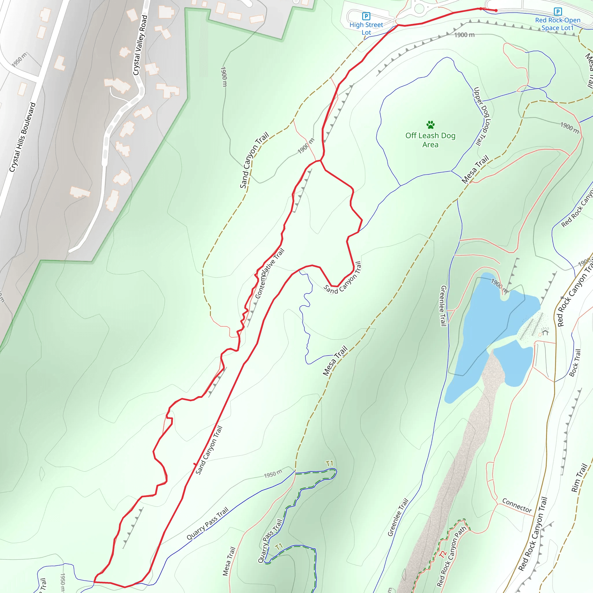 Contemplative and Sand Canyon Loop Trail mobile static map