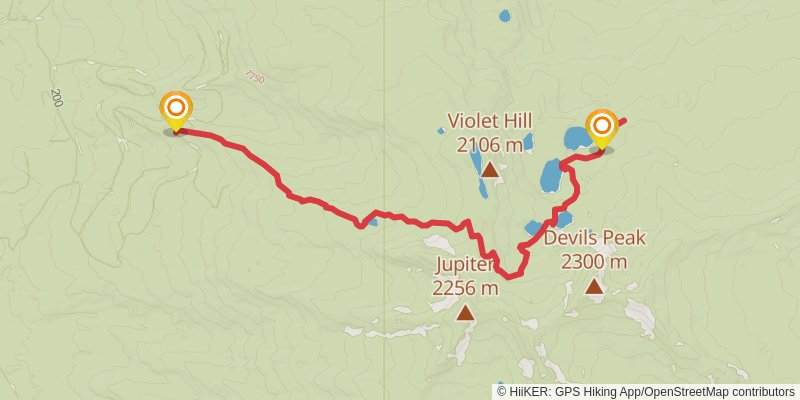 Seven Lakes Trail stage 2 Map