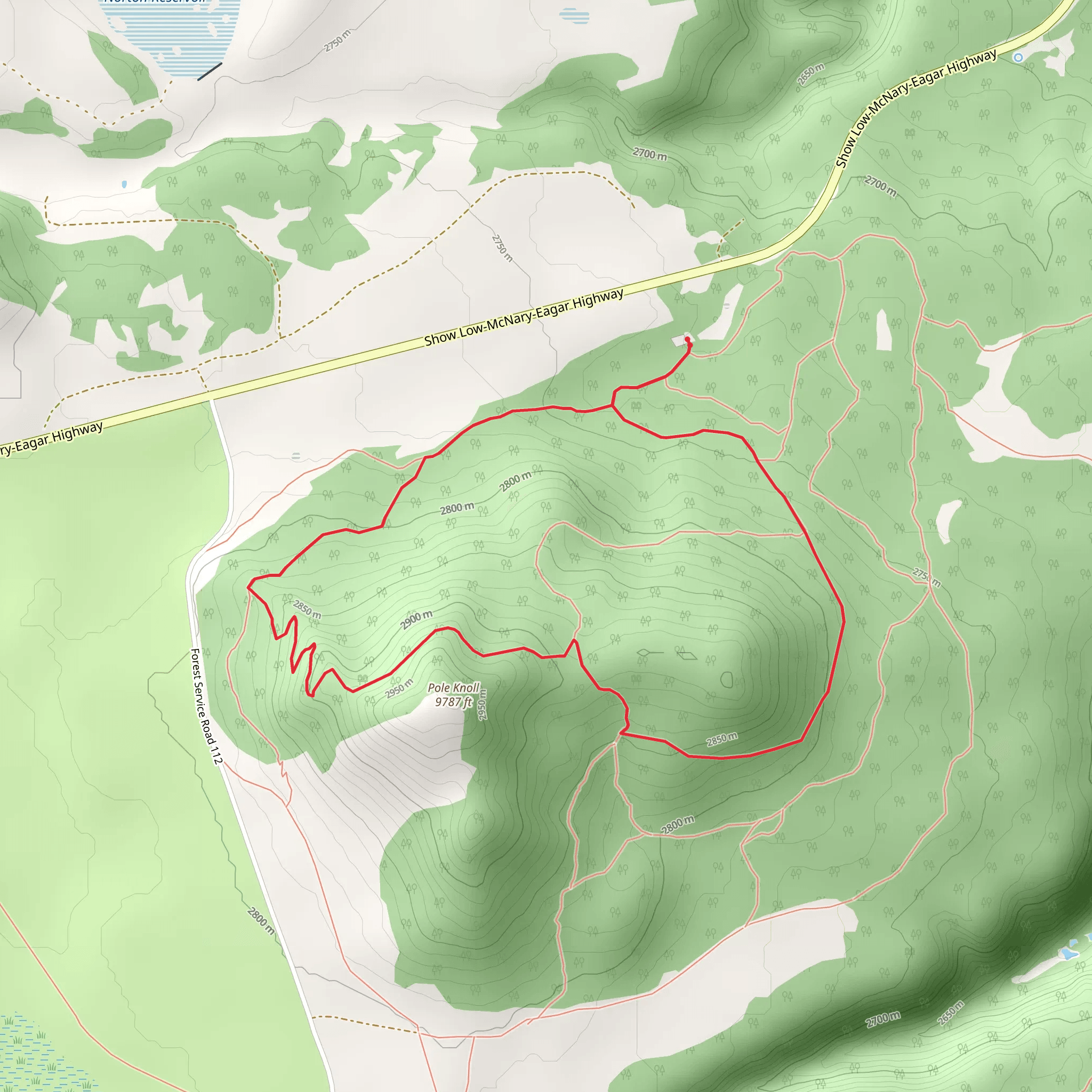 Pole Knoll Loop mobile static map
