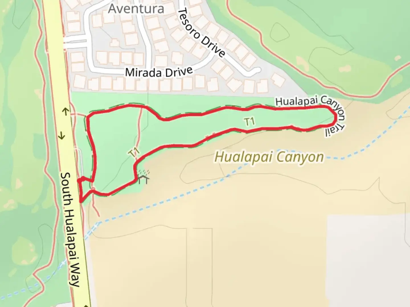 An image depicting the trail Hualapai Canyon Picnic Site and Walk Path Loop and its surrounding area.